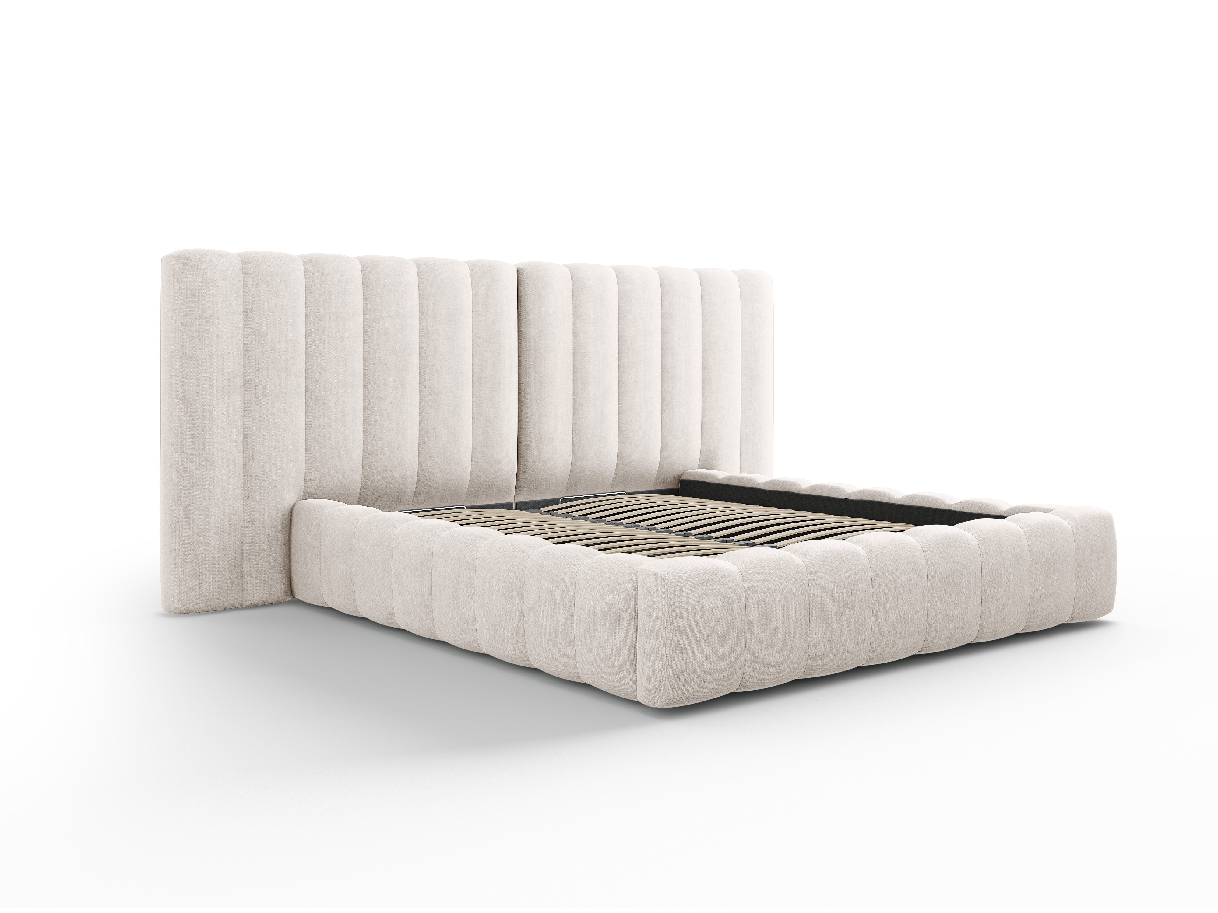 Kelp krevet s duplim uzglavljem i spremnikom za odlaganje, Materijal: Strukturirana tkanina