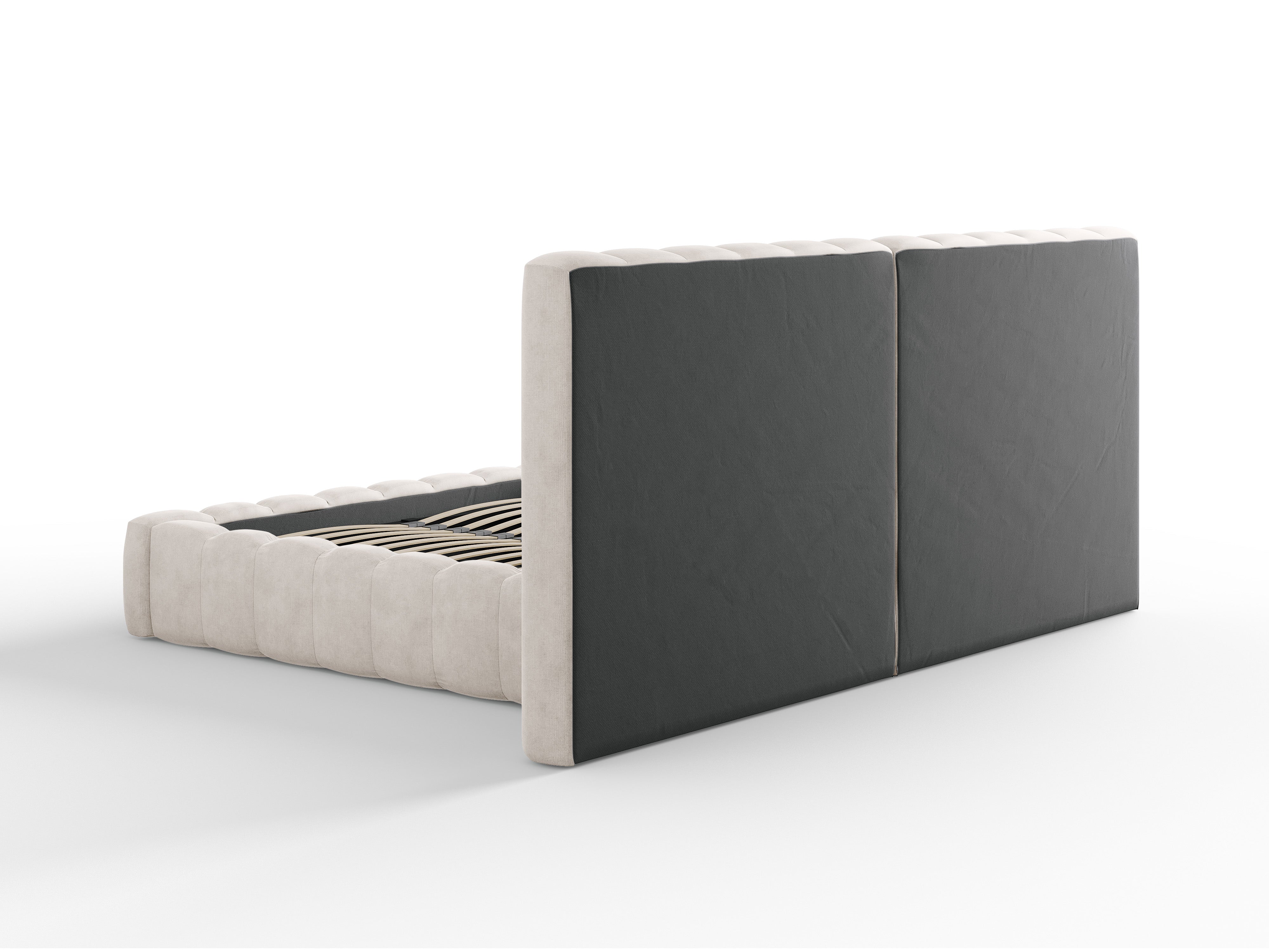 Kelp krevet s duplim uzglavljem i spremnikom za odlaganje, Materijal: Strukturirana tkanina