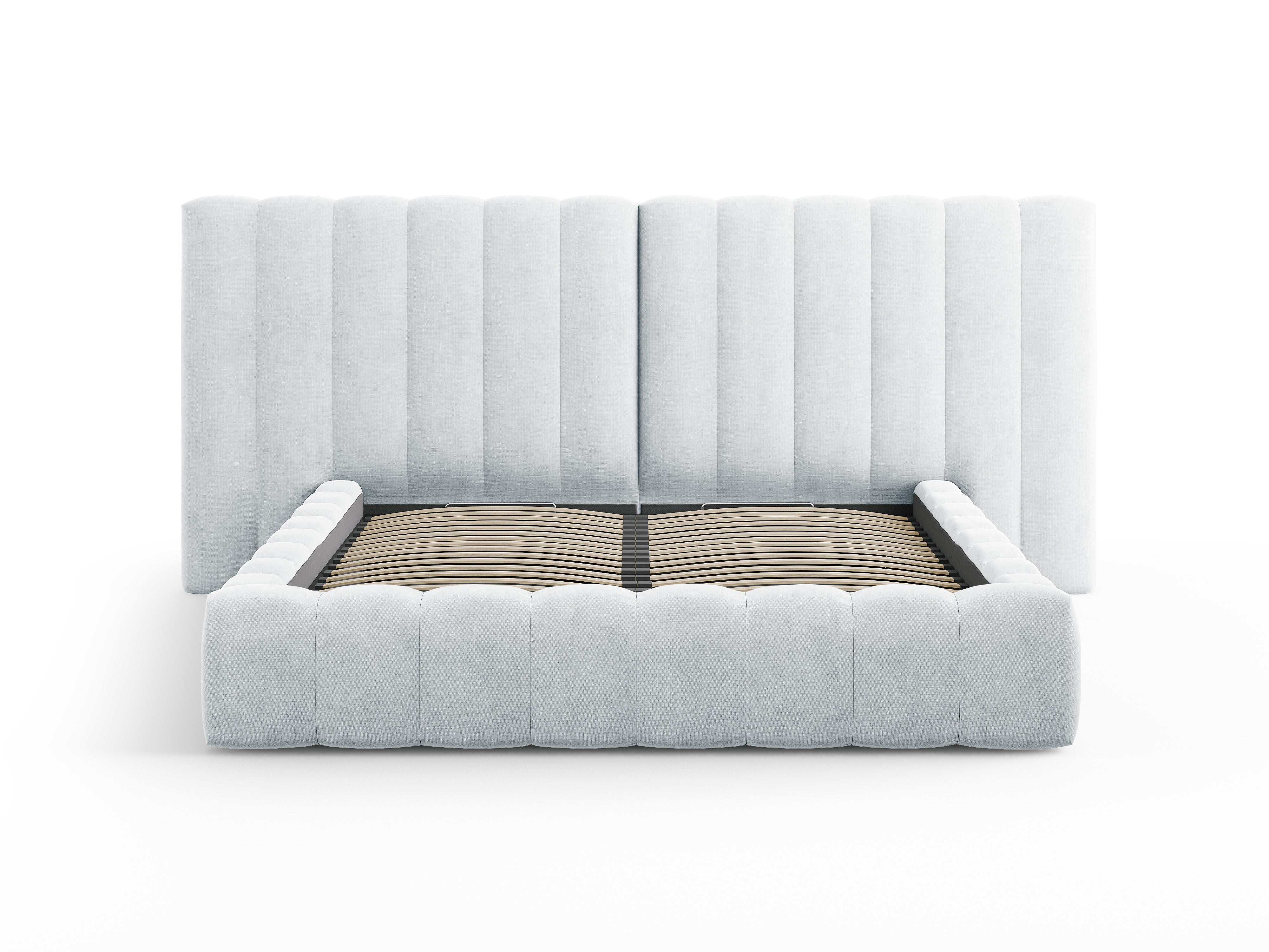 Kelp krevet s duplim uzglavljem i spremnikom za odlaganje, Materijal: Strukturirana tkanina