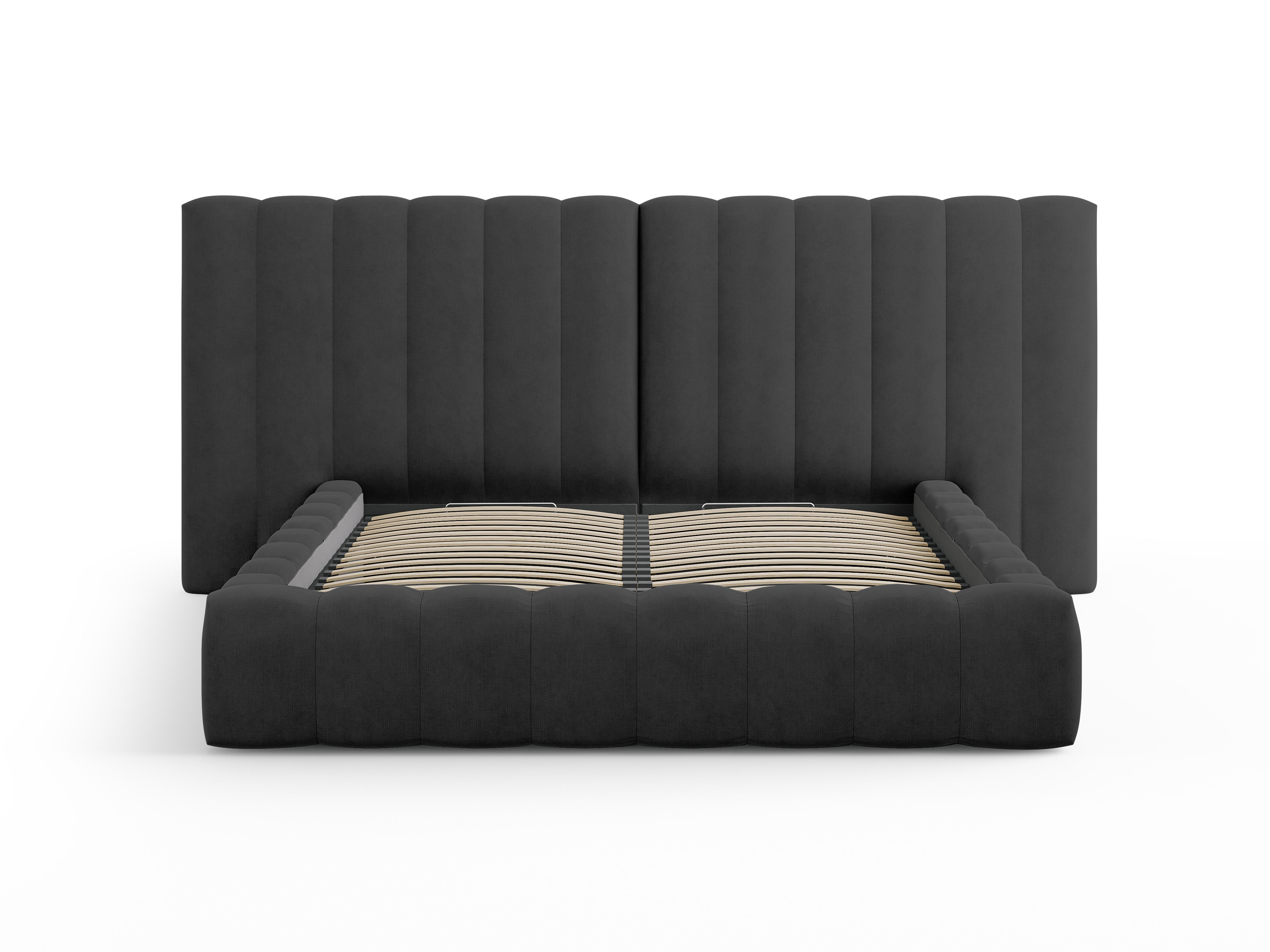 Kelp krevet s duplim uzglavljem i spremnikom za odlaganje, Materijal: Strukturirana tkanina