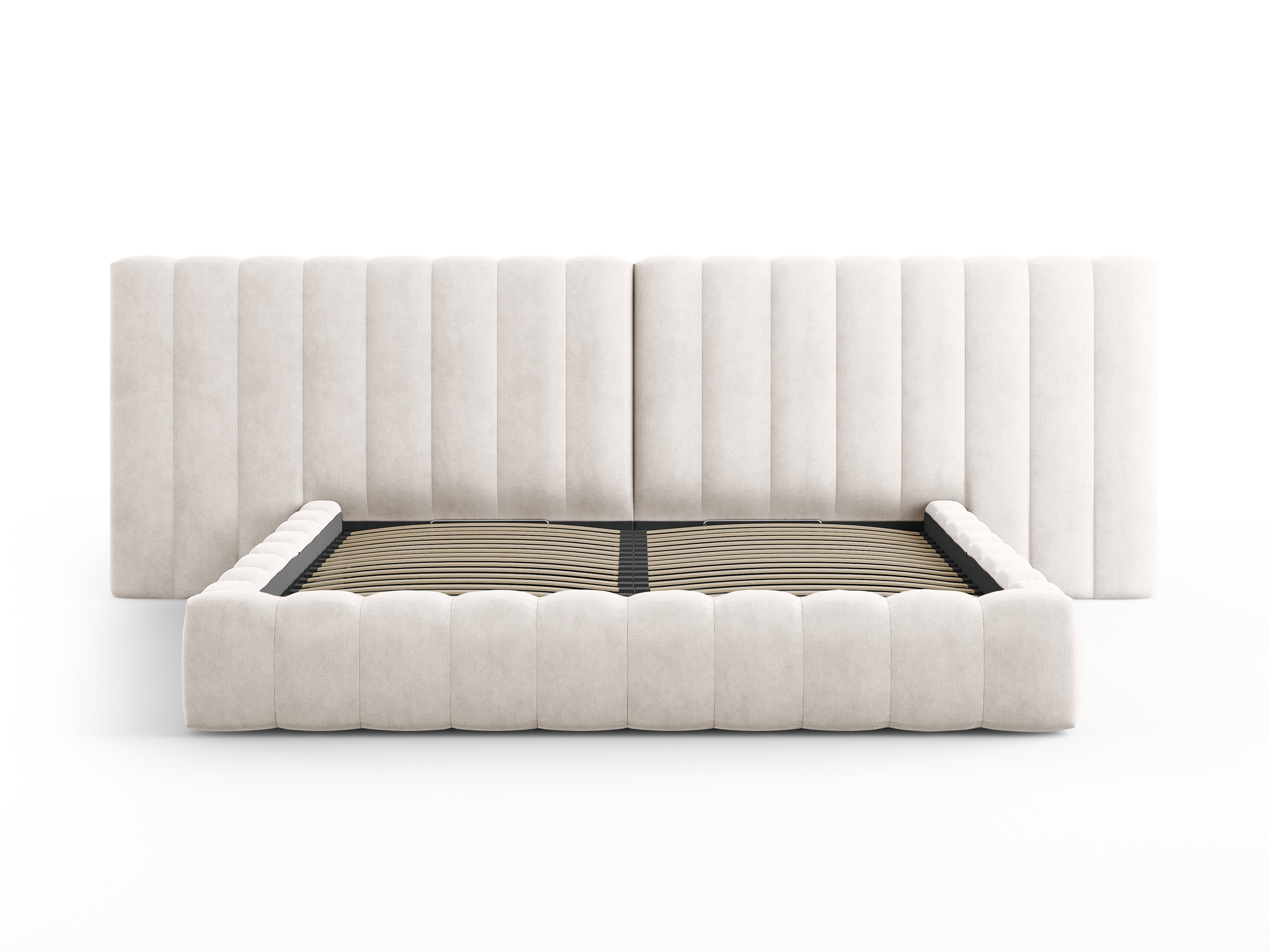 Kelp krevet s duplim uzglavljem i spremnikom za odlaganje, Materijal: Strukturirana tkanina