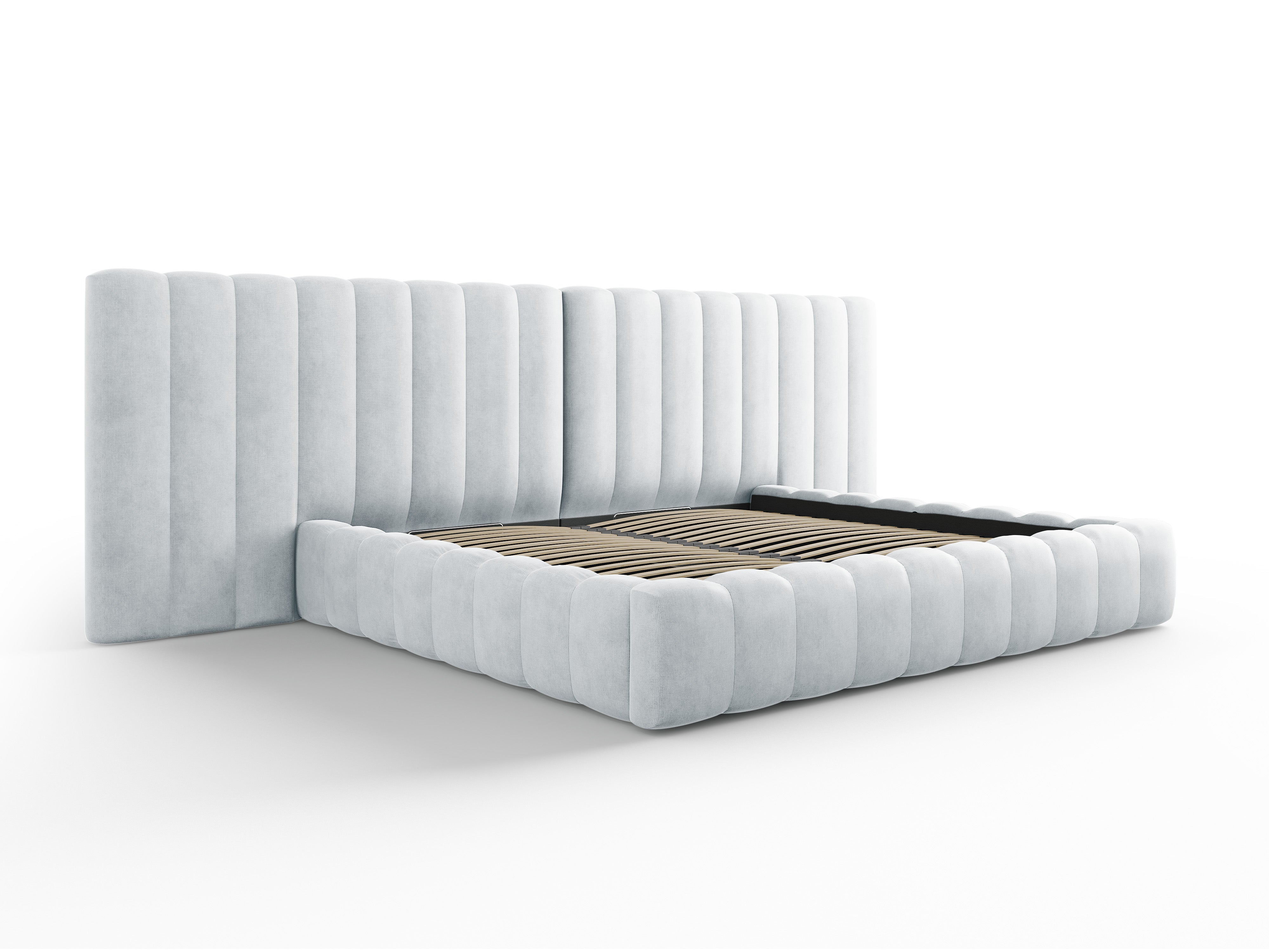 Kelp krevet s duplim uzglavljem i spremnikom za odlaganje, Materijal: Strukturirana tkanina