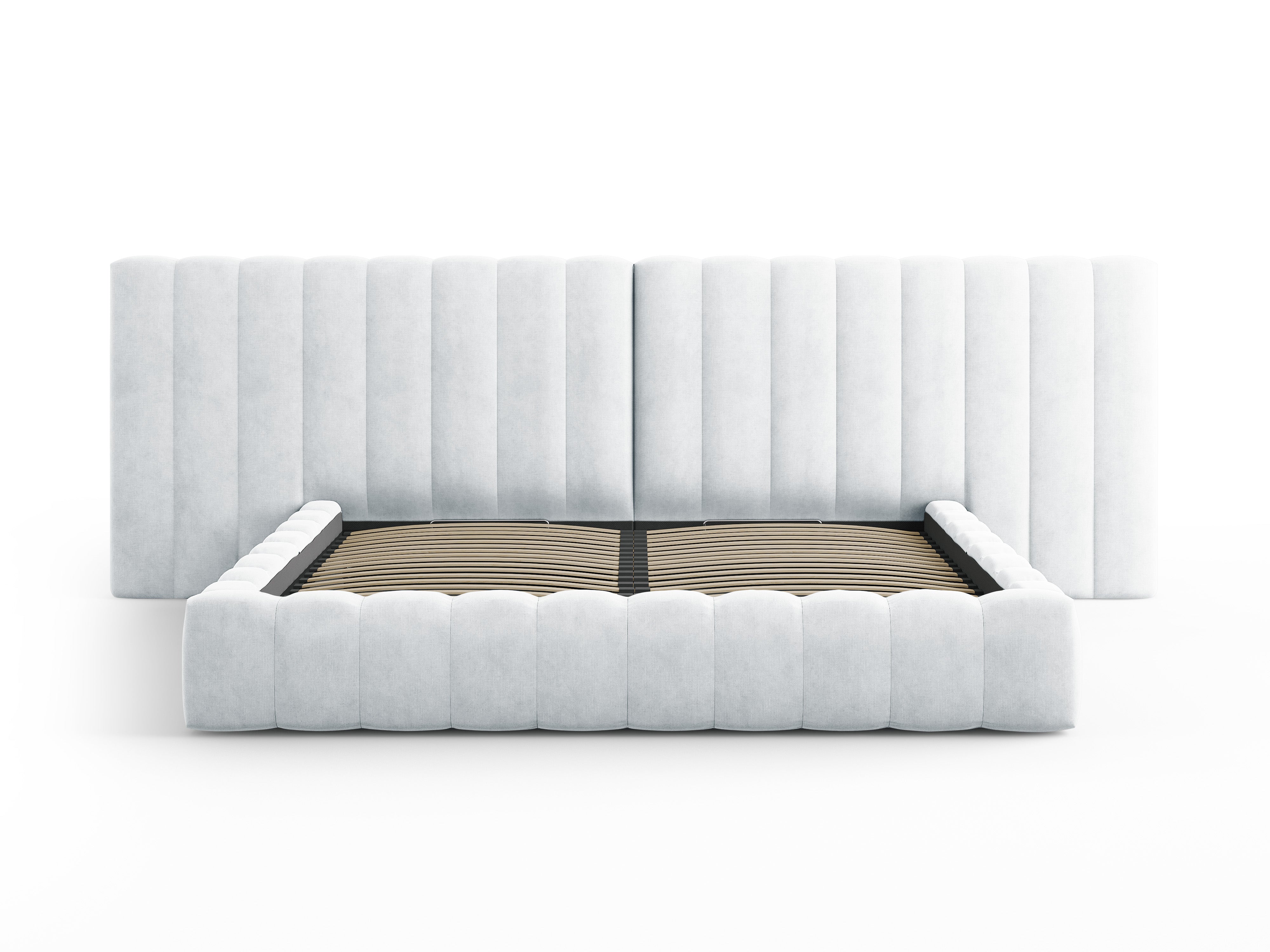 Kelp krevet s duplim uzglavljem i spremnikom za odlaganje, Materijal: Strukturirana tkanina