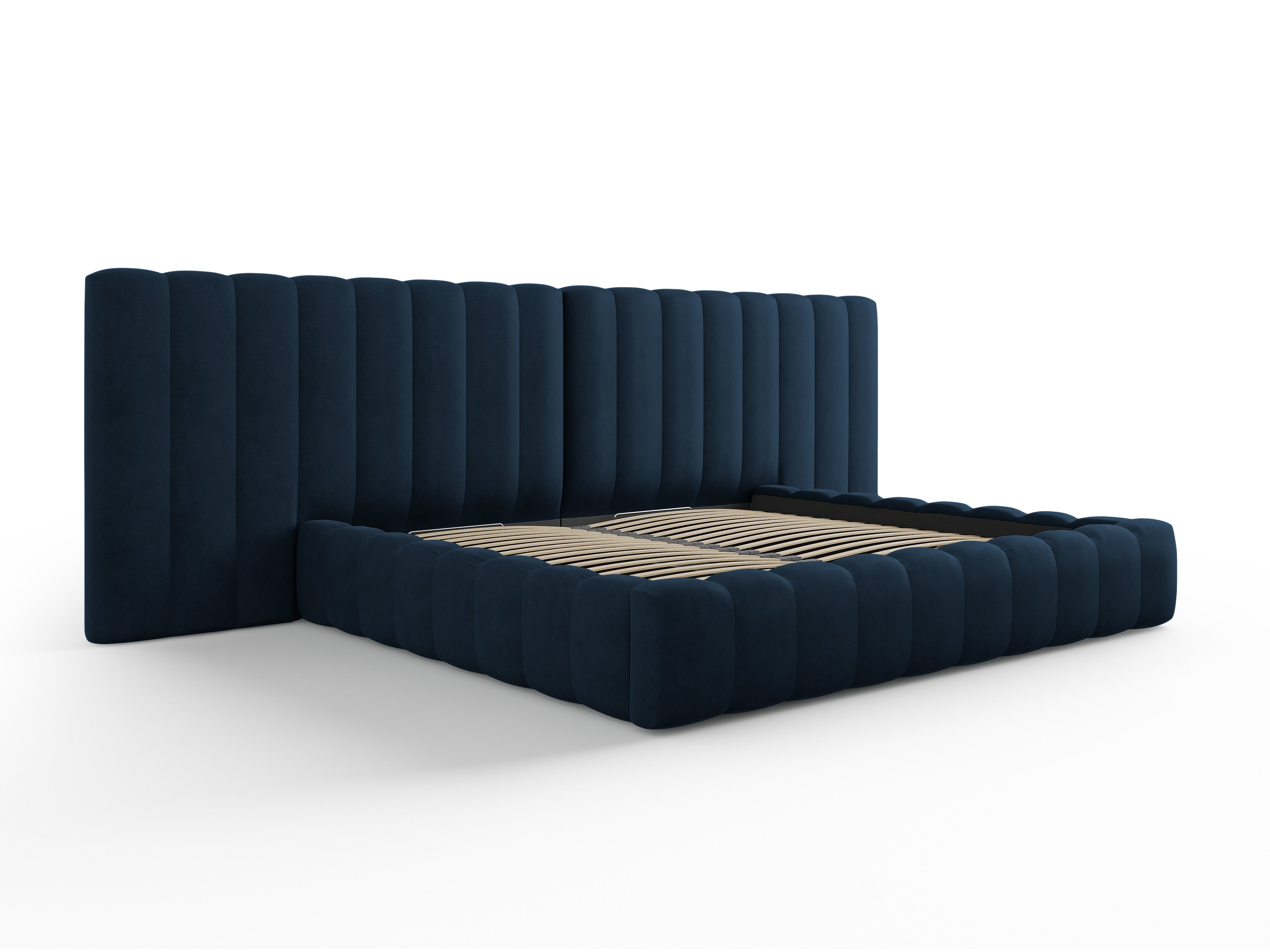 Kelp krevet s duplim uzglavljem i spremnikom za odlaganje, Materijal: Strukturirana tkanina