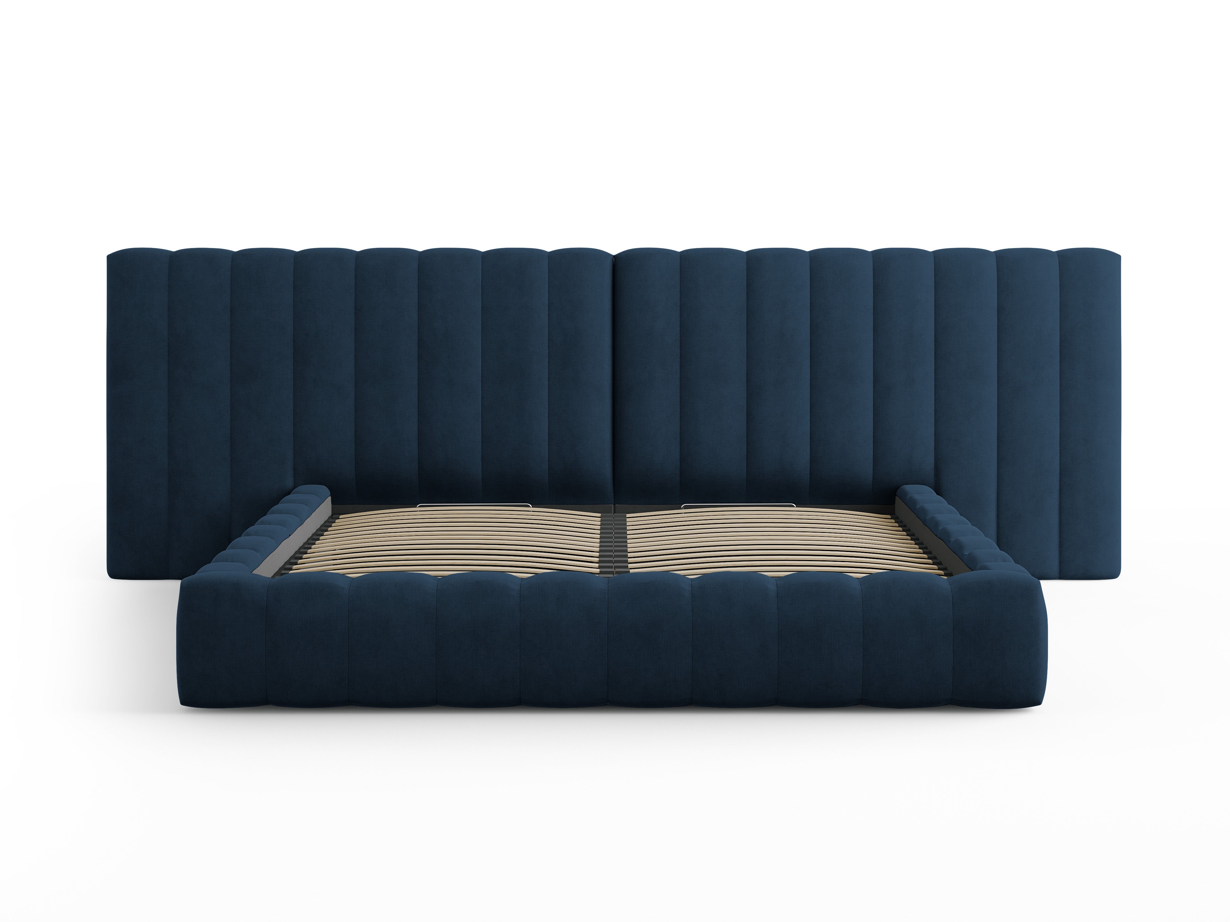 Kelp krevet s duplim uzglavljem i spremnikom za odlaganje, Materijal: Strukturirana tkanina