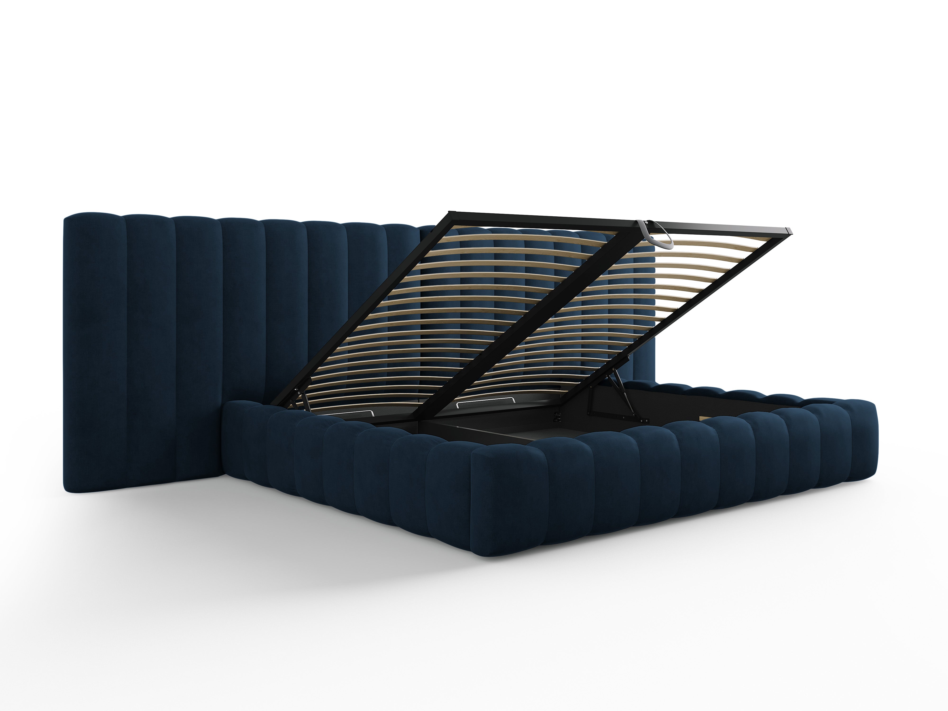 Kelp krevet s duplim uzglavljem i spremnikom za odlaganje, Materijal: Strukturirana tkanina