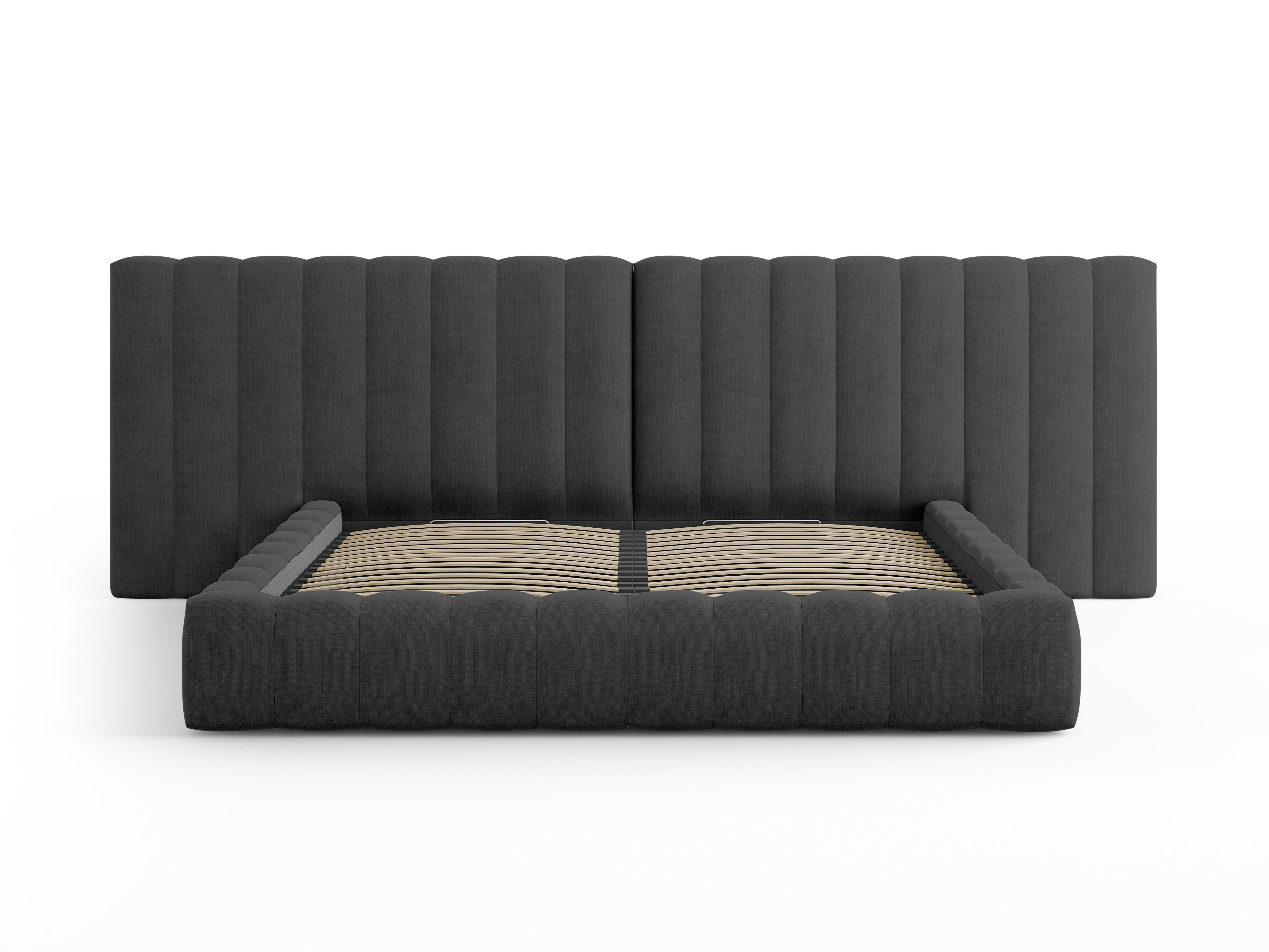 Kelp krevet s duplim uzglavljem i spremnikom za odlaganje, Materijal: Strukturirana tkanina