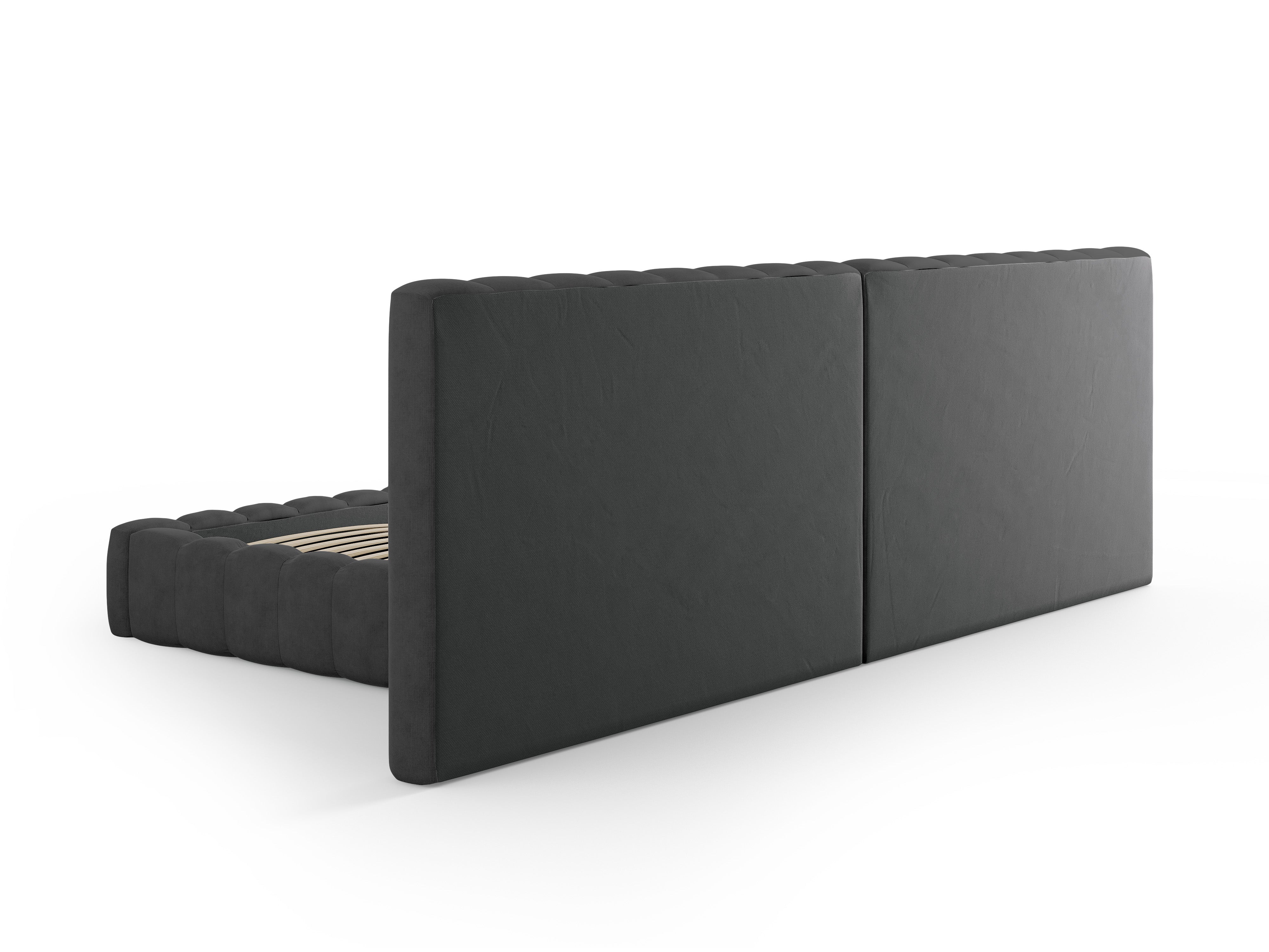 Kelp krevet s duplim uzglavljem i spremnikom za odlaganje, Materijal: Strukturirana tkanina