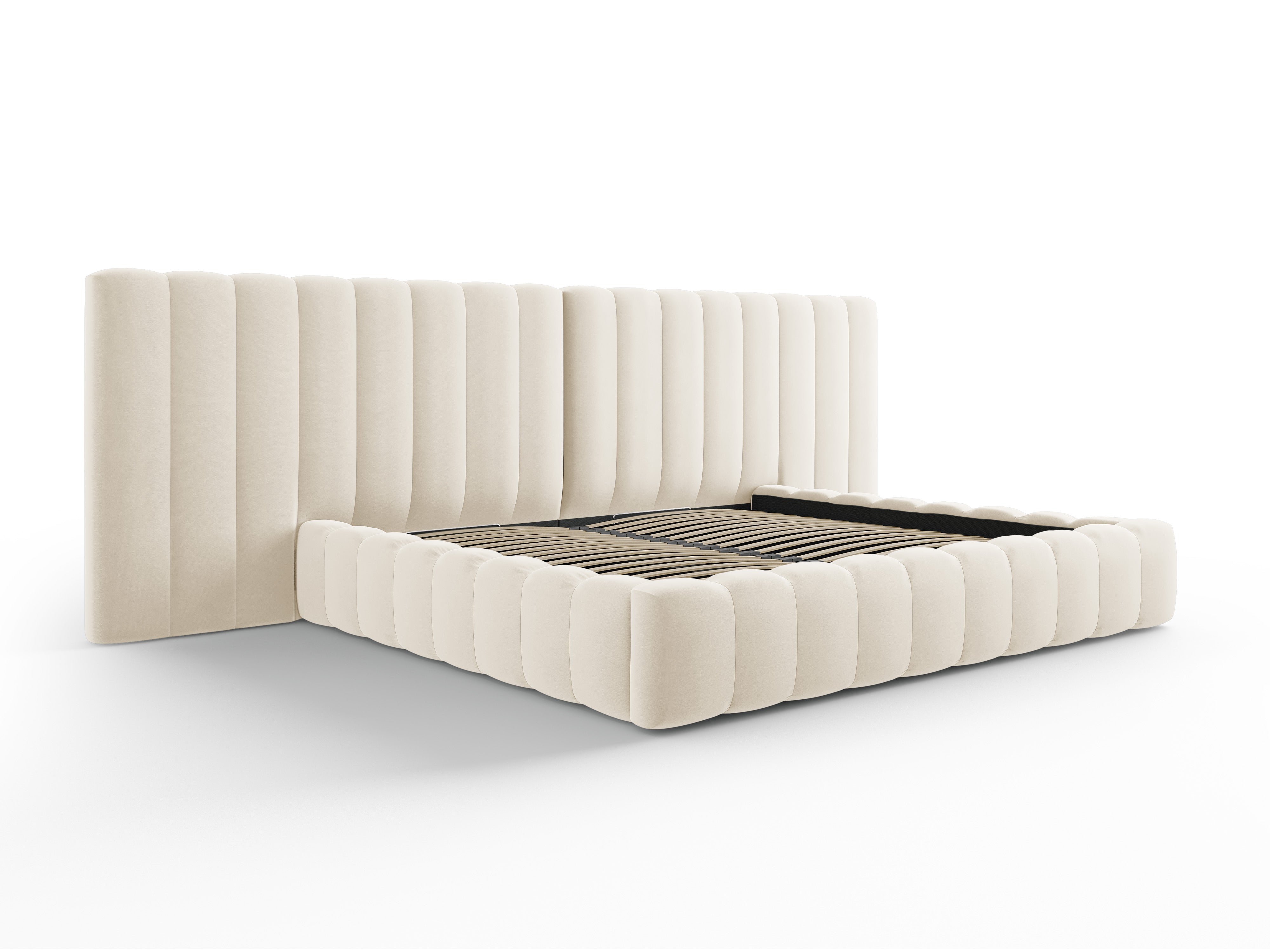 Kelp krevet s duplim uzglavljem i spremnikom za odlaganje, Materijal: Baršun