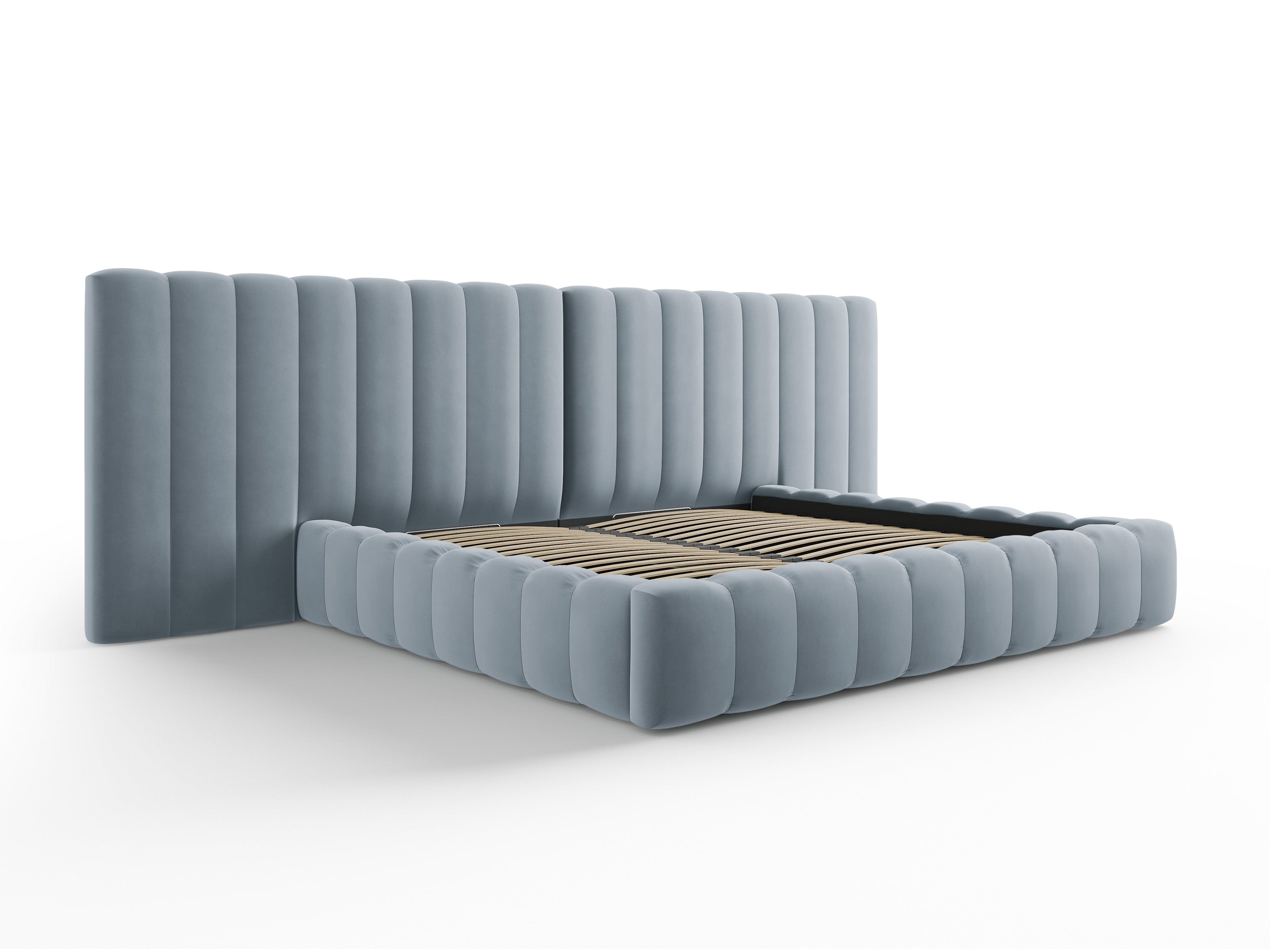 Kelp krevet s duplim uzglavljem i spremnikom za odlaganje, Materijal: Baršun