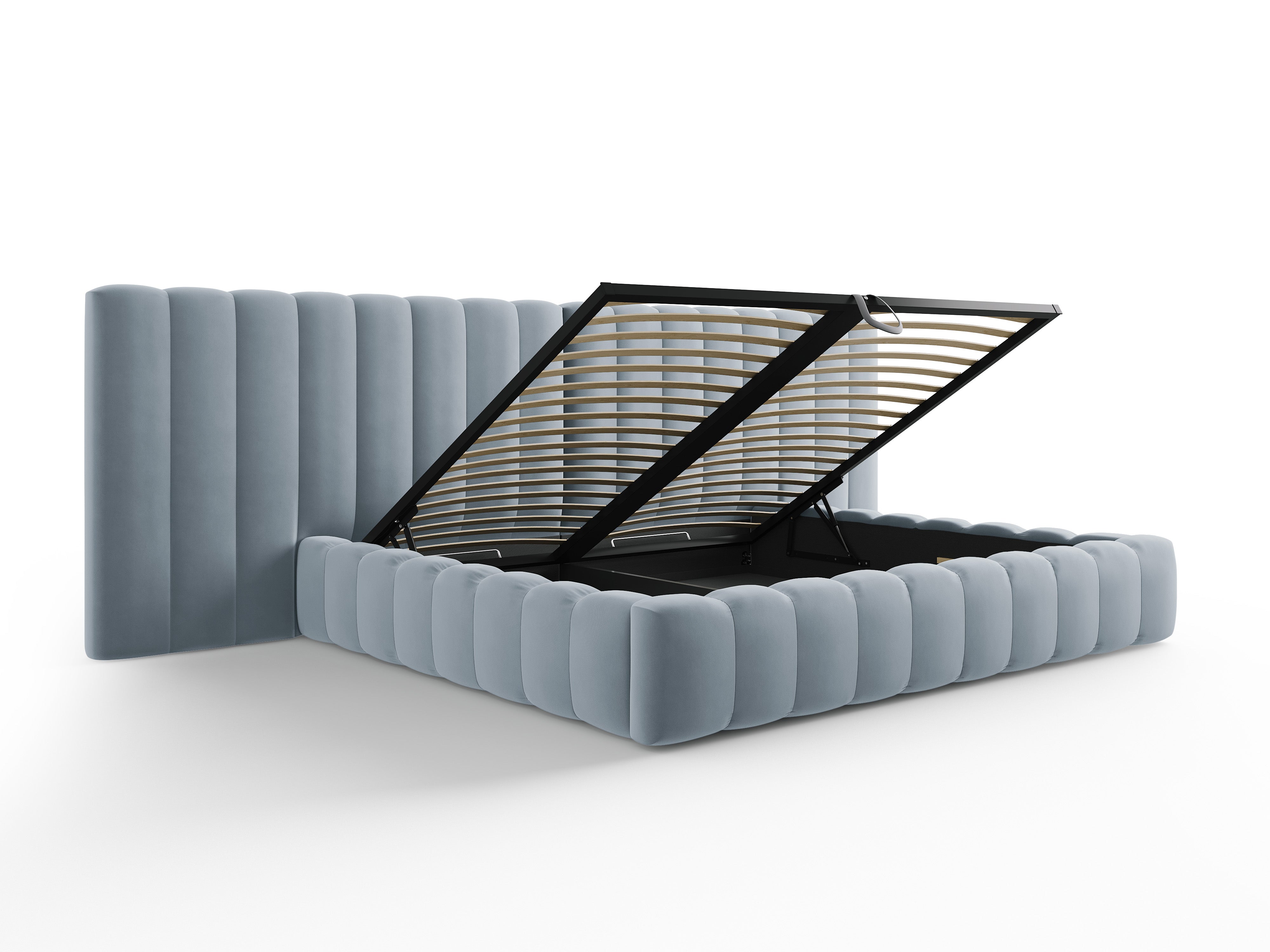 Kelp krevet s duplim uzglavljem i spremnikom za odlaganje, Materijal: Baršun