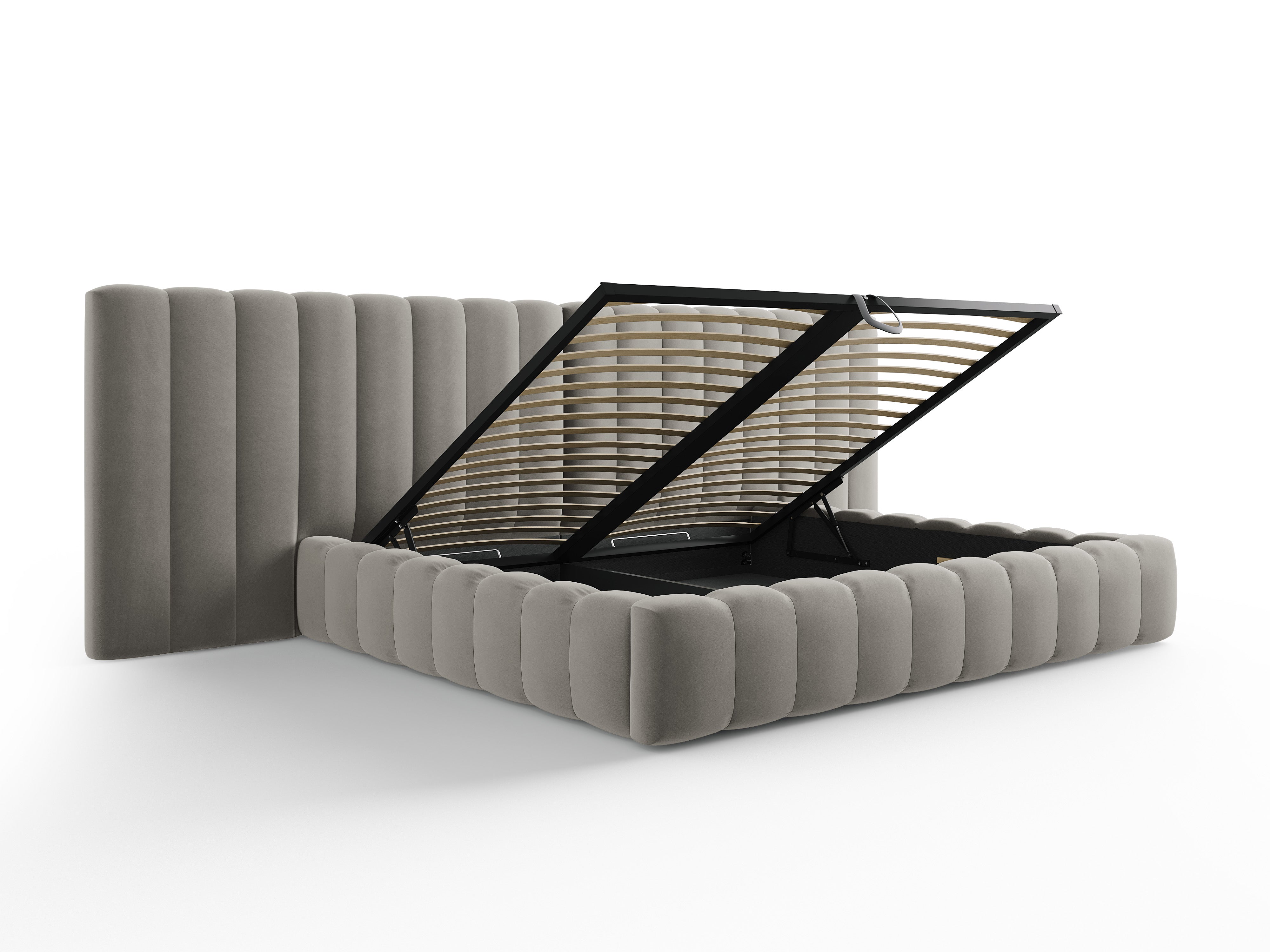 Kelp krevet s duplim uzglavljem i spremnikom za odlaganje, Materijal: Baršun