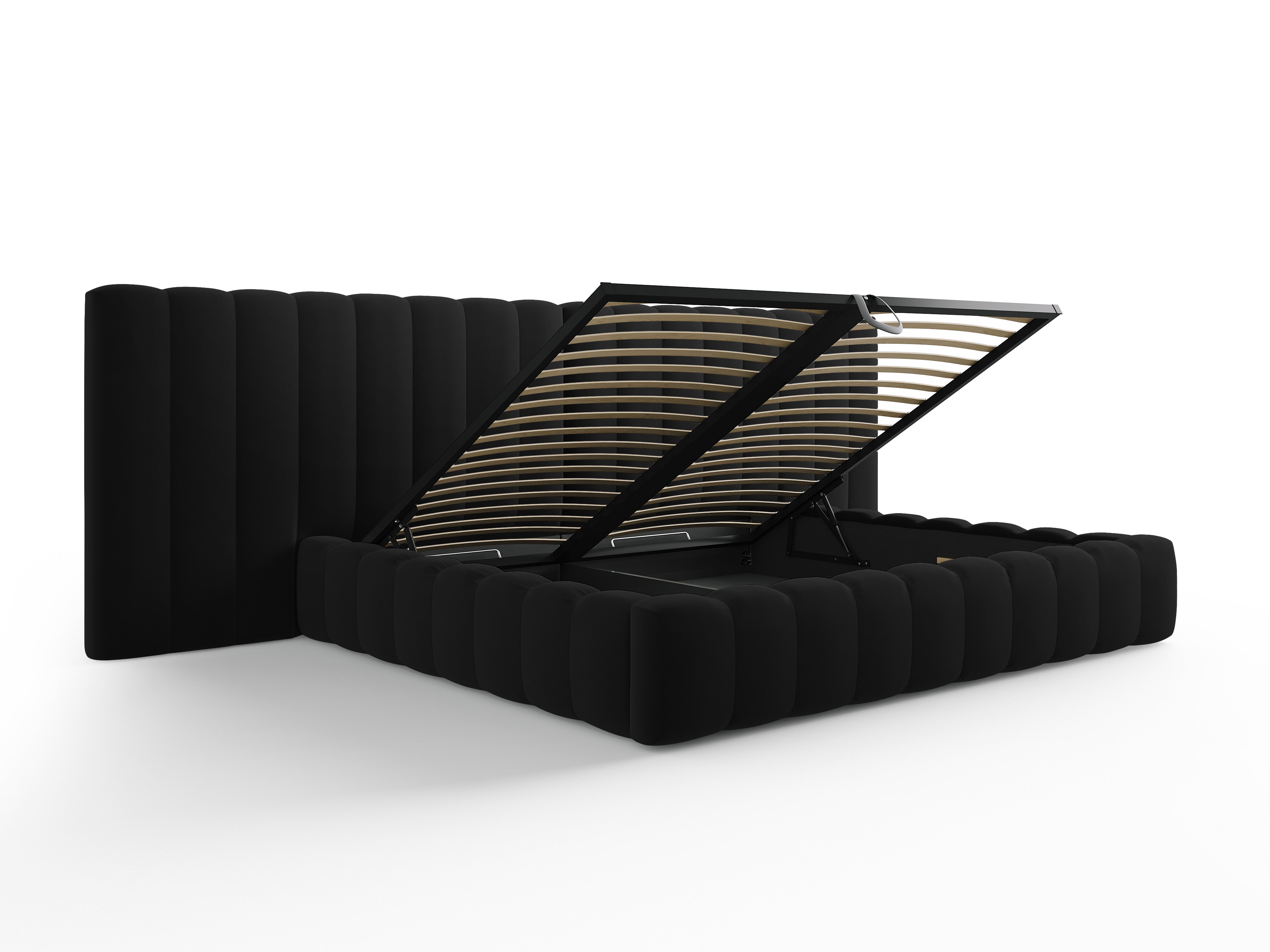 Kelp krevet s duplim uzglavljem i spremnikom za odlaganje, Materijal: Baršun