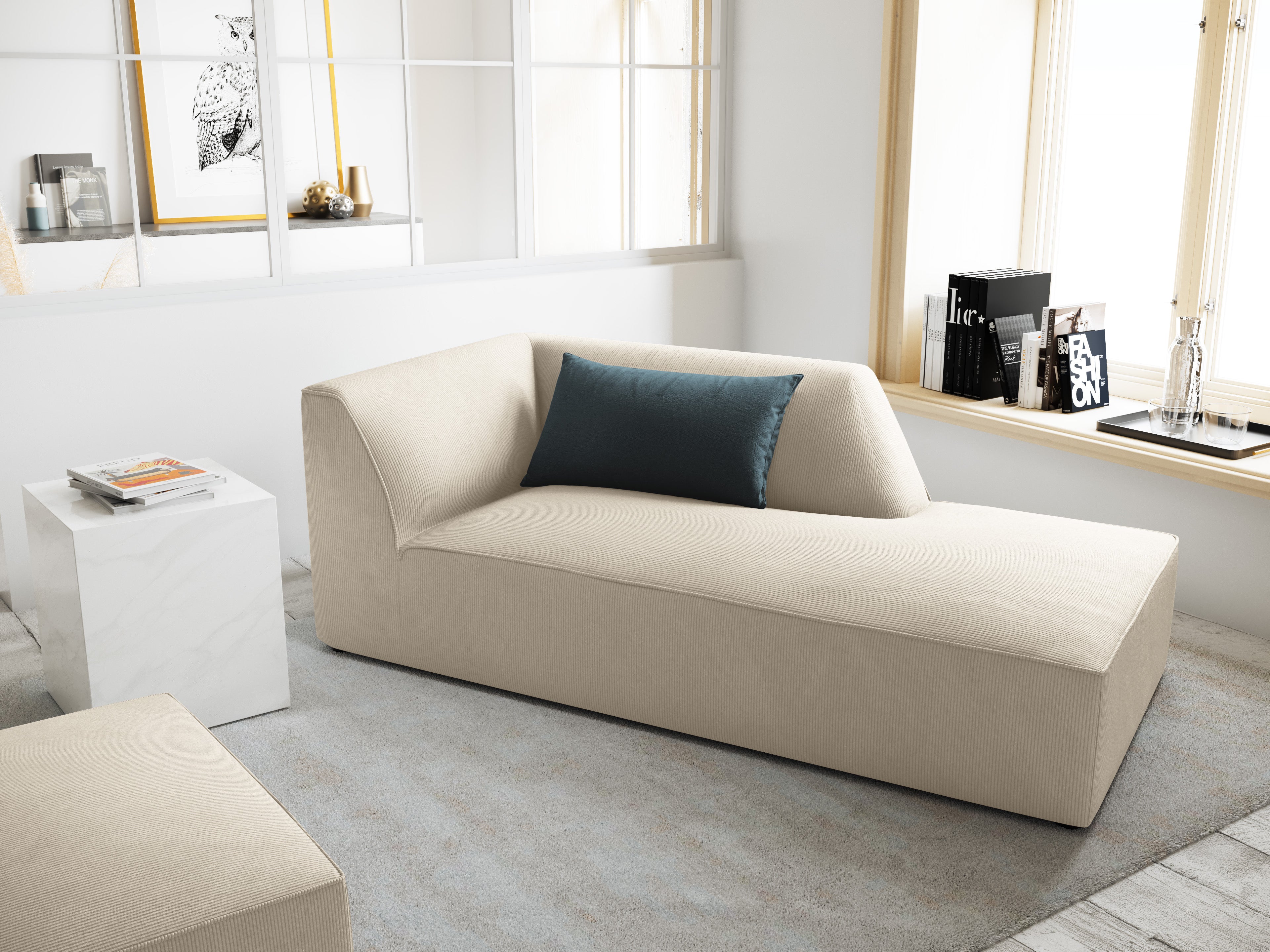 Damski ležaj Ruby, 181x93cm, Materijal: Rebrasta tkanina