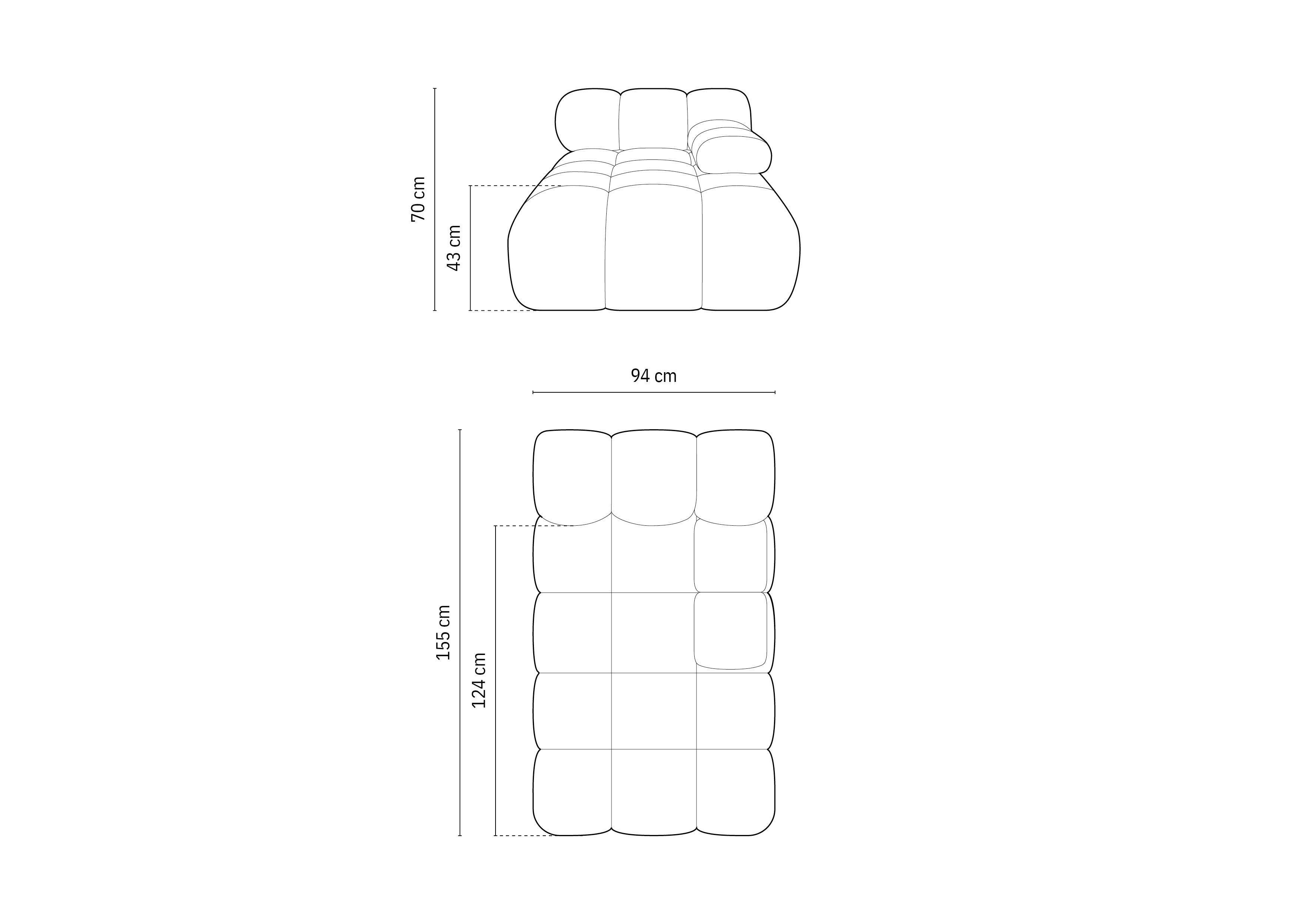 Bellis Modul 155x94cm, Materijal: Boucle