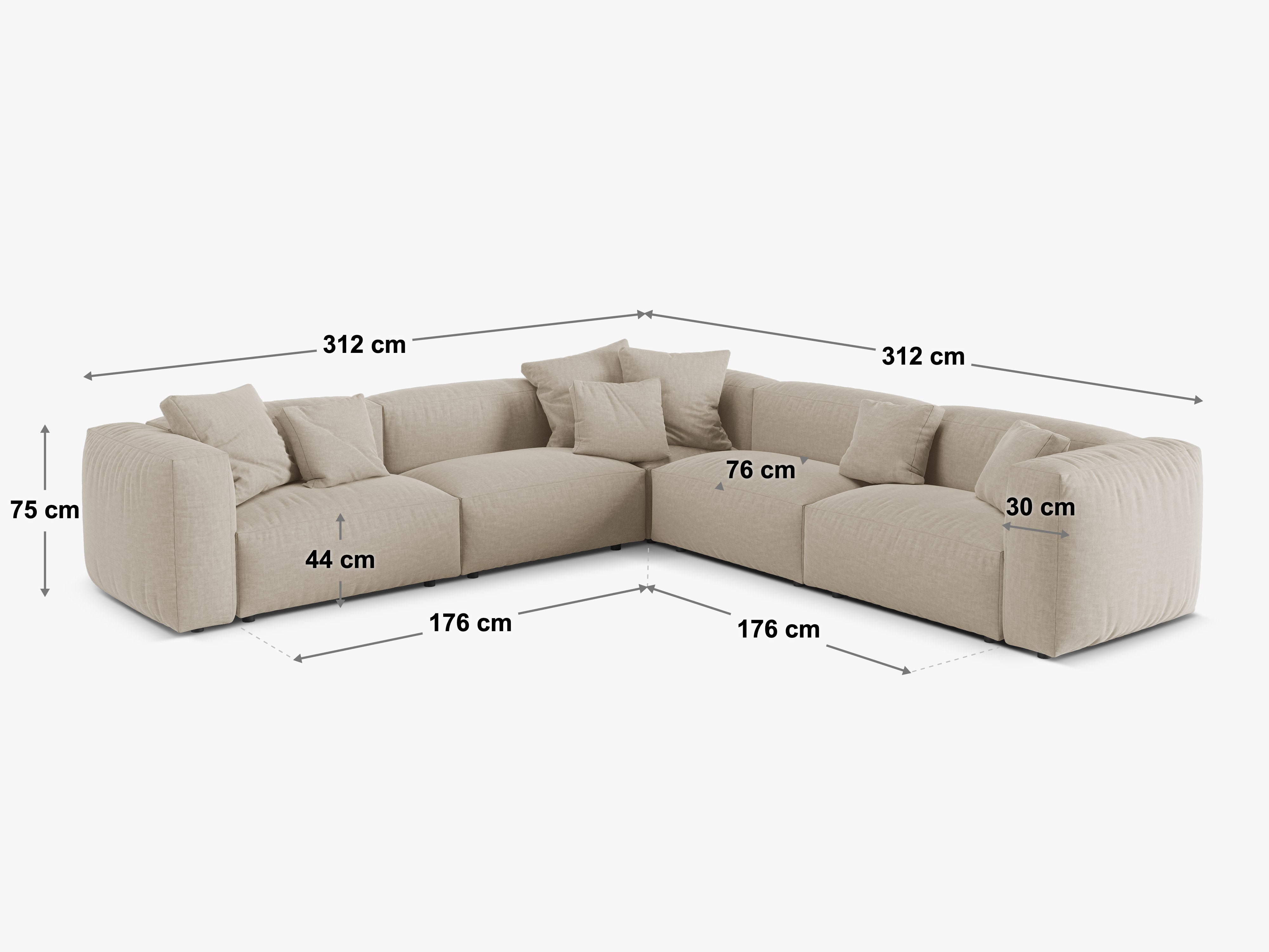 Kutna Garnitura Martina, 312x312cm, Materijal: Rebrasta tkanina