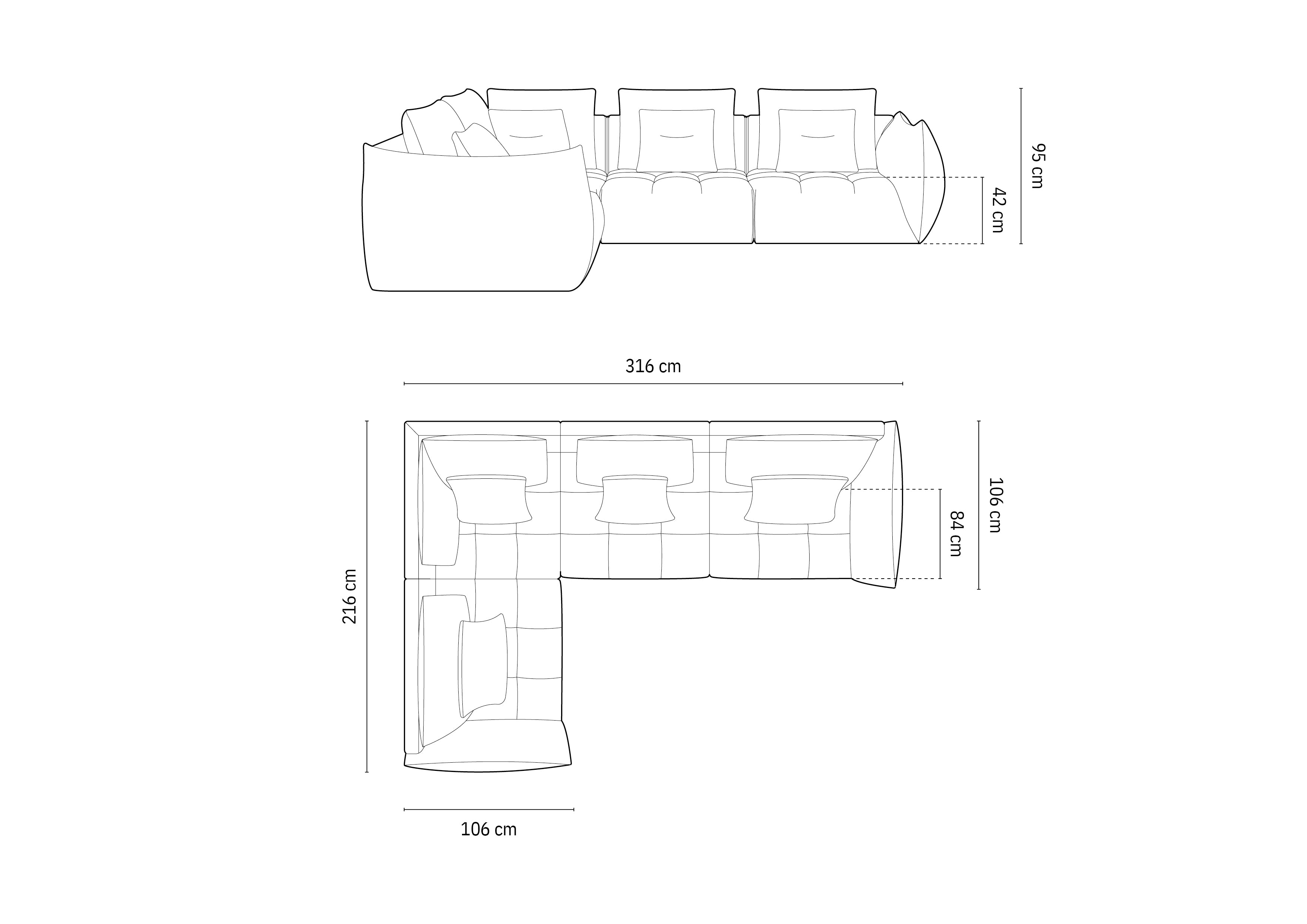 Bloom kutna garnitura, 316x216 cm, Materijal: Baršun