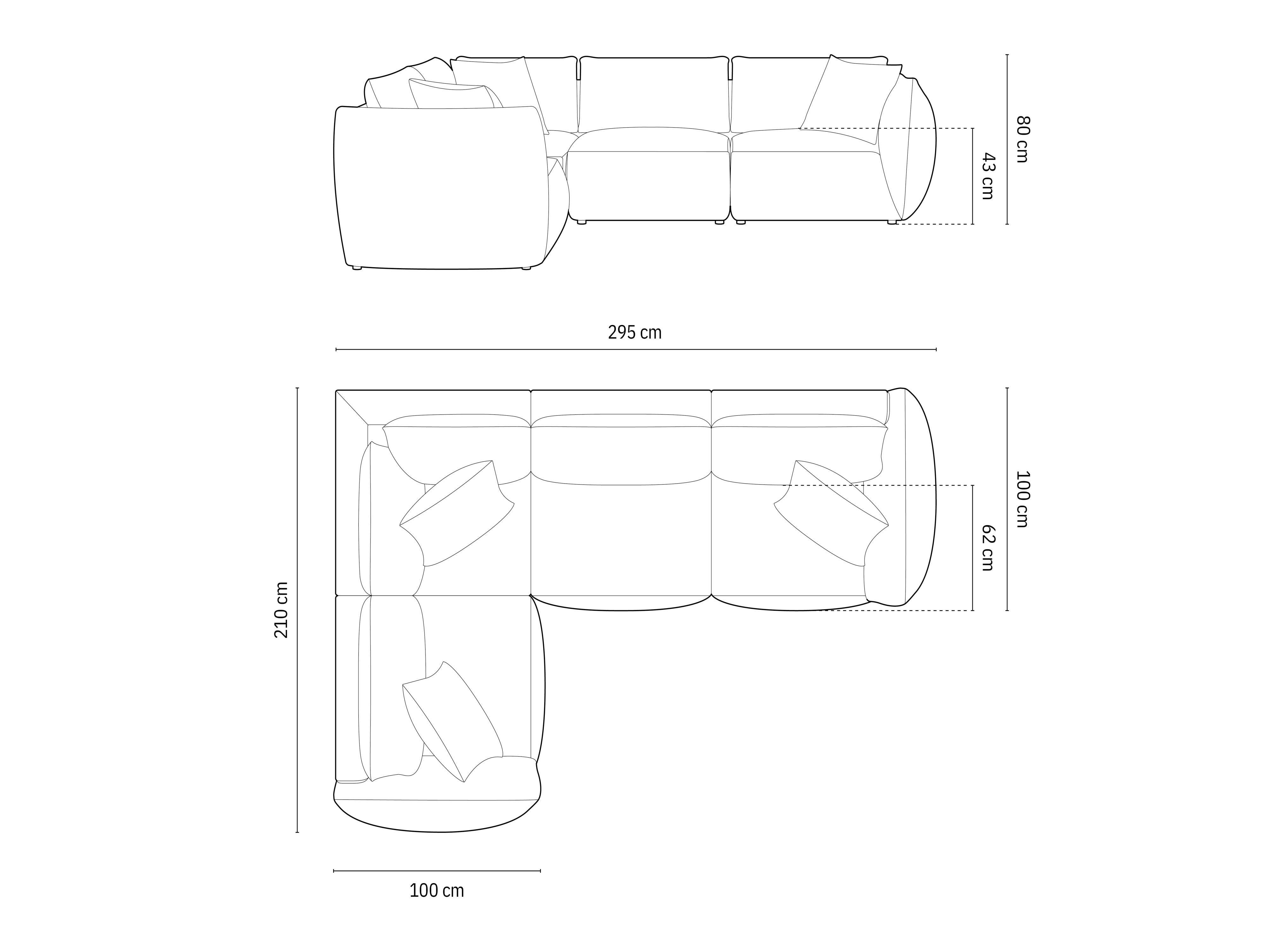 Kutna garnitura Chris 295x210cm, Materijal: Baršun