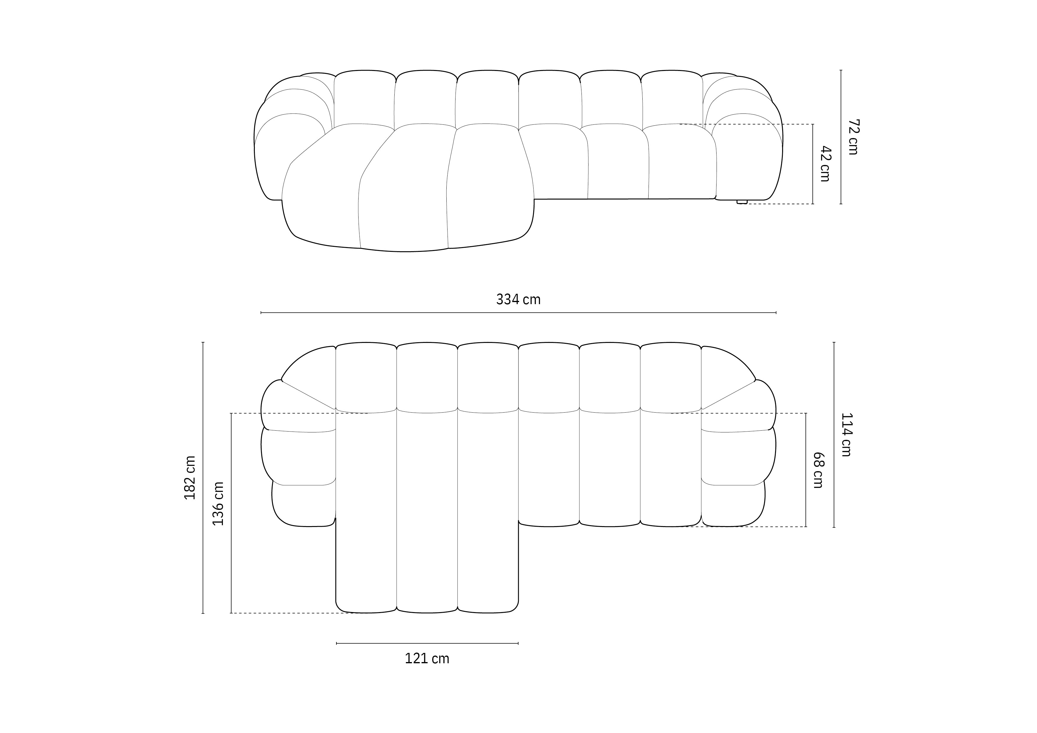 Kutna garnitura Diana 334x182cm, Materijal: Baršun