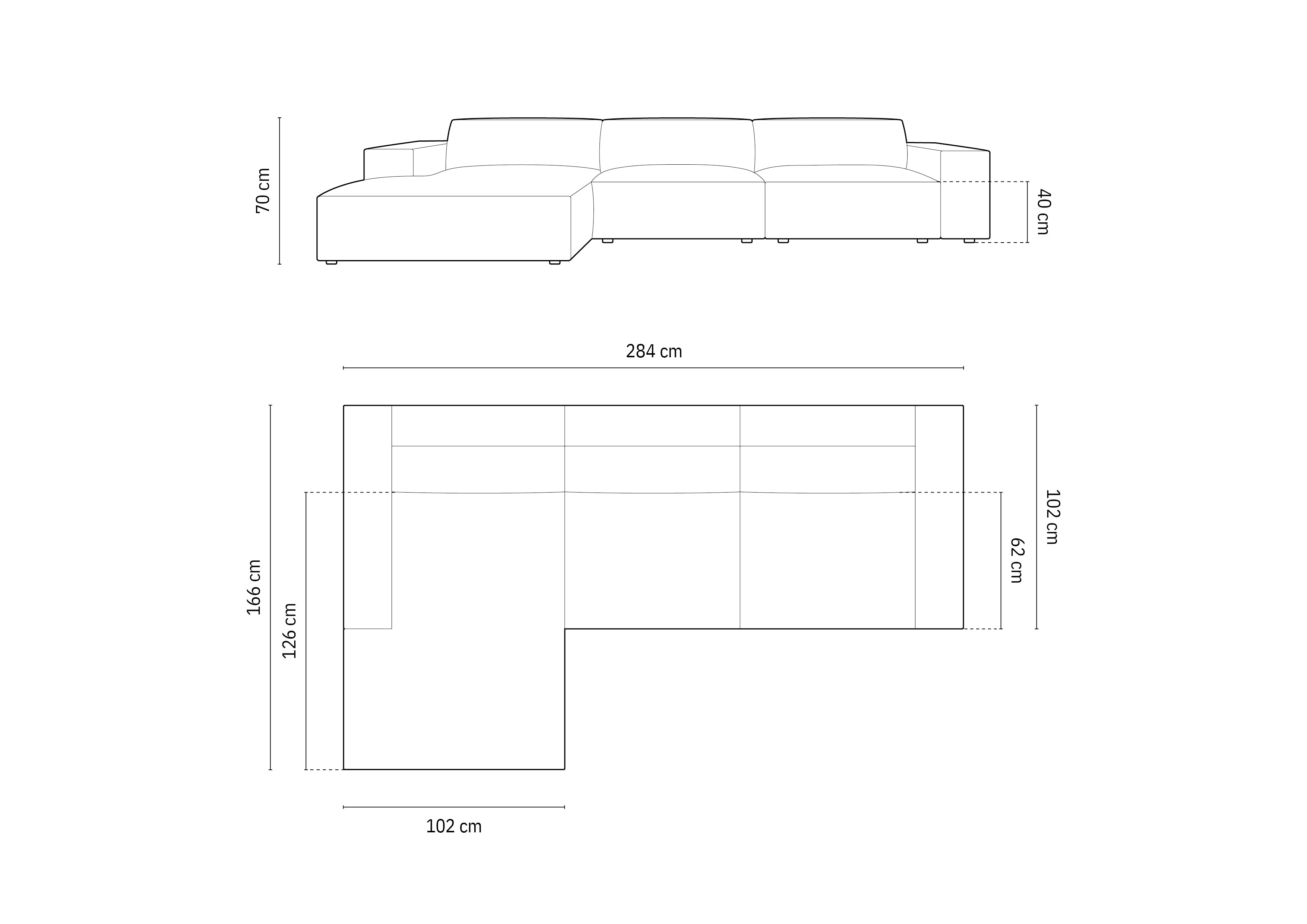 Kutna garnitura Jodie 284x166cm, Materijal: Baršun