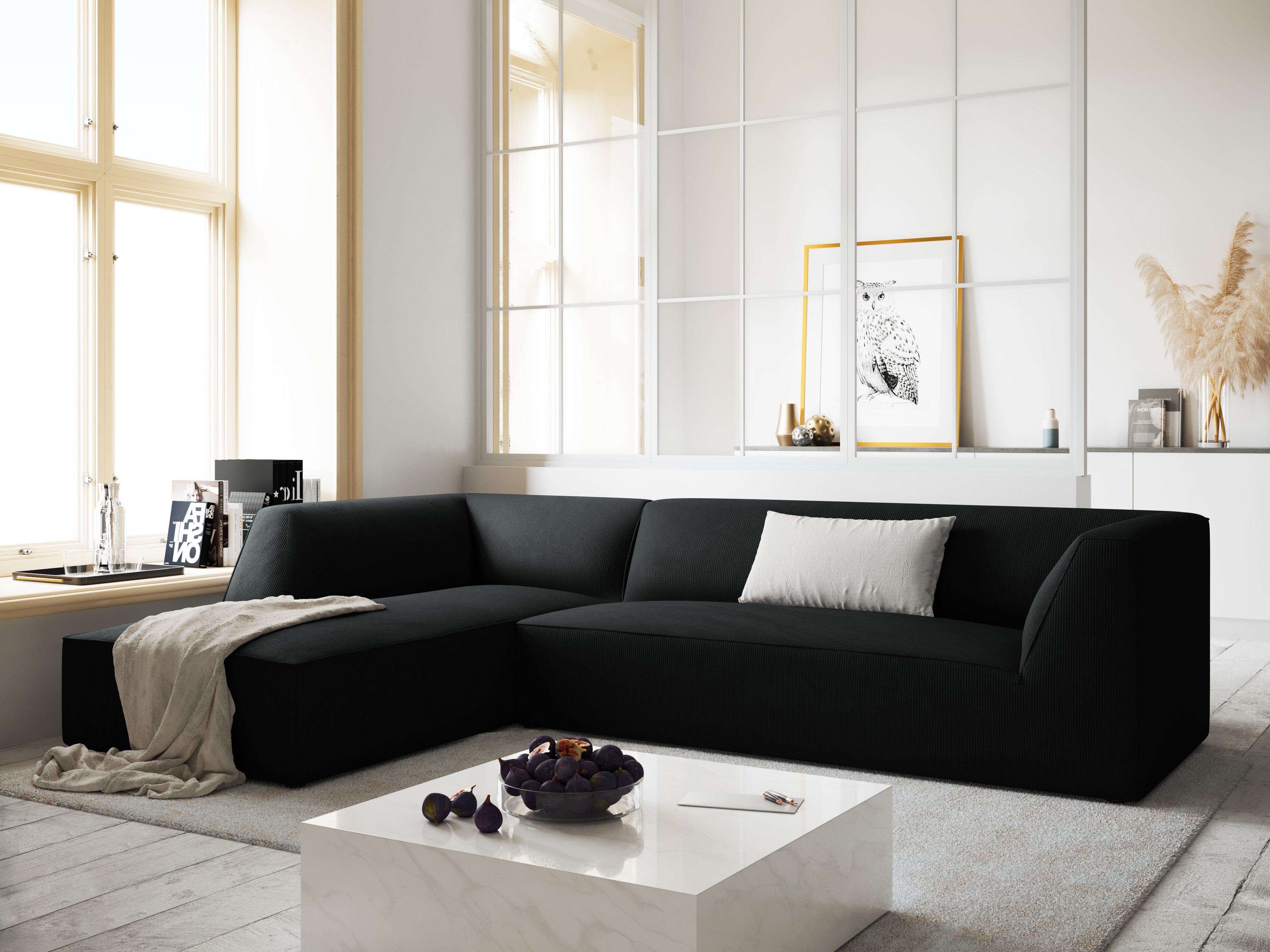 Kutna garnitura Ruby, 4 sjedala, 273x180cm, Materijal: Rebrasta tkanina