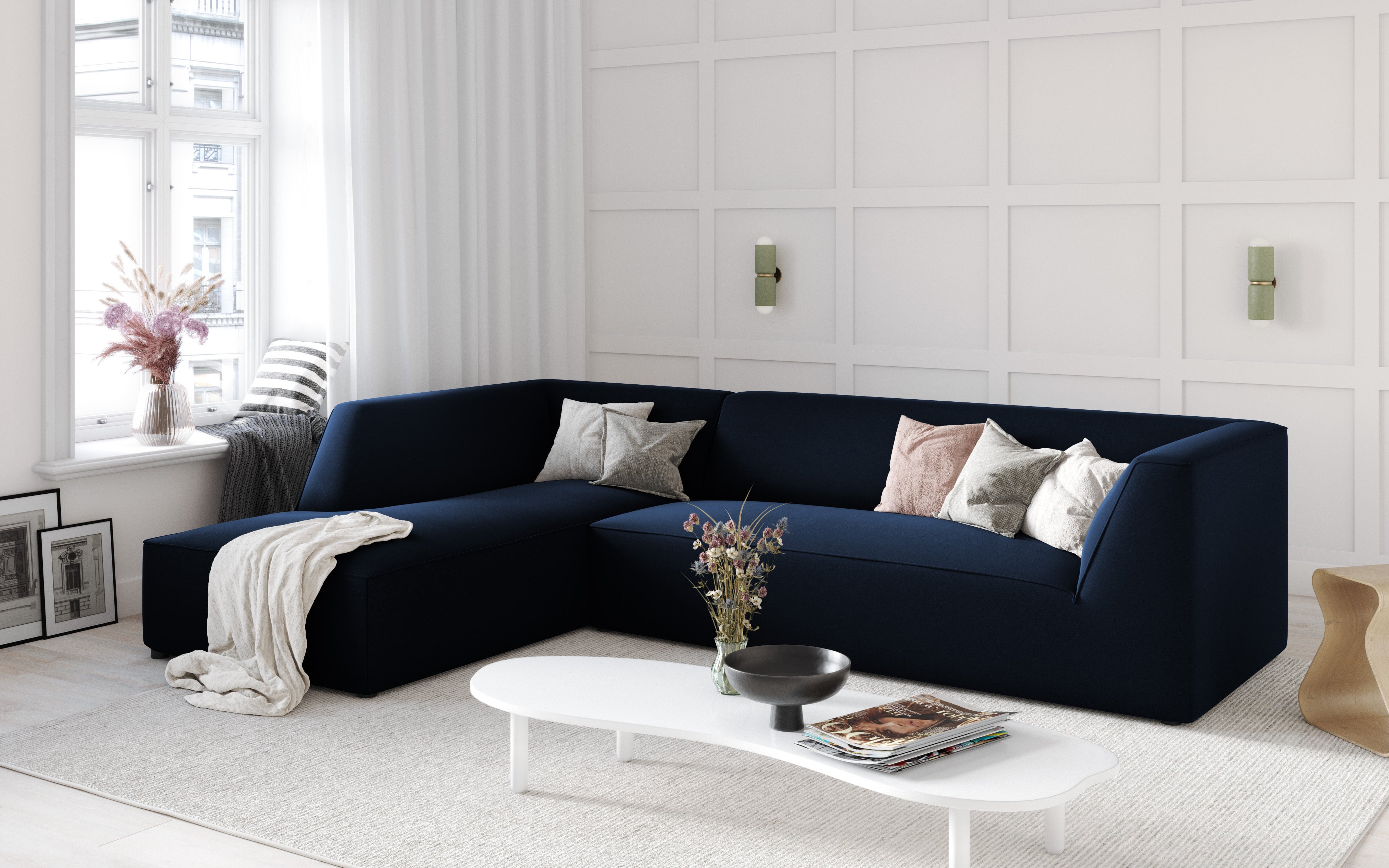 Kutna garnitura Ruby, 4 sjedala, 273x180cm, Materijal: Baršun