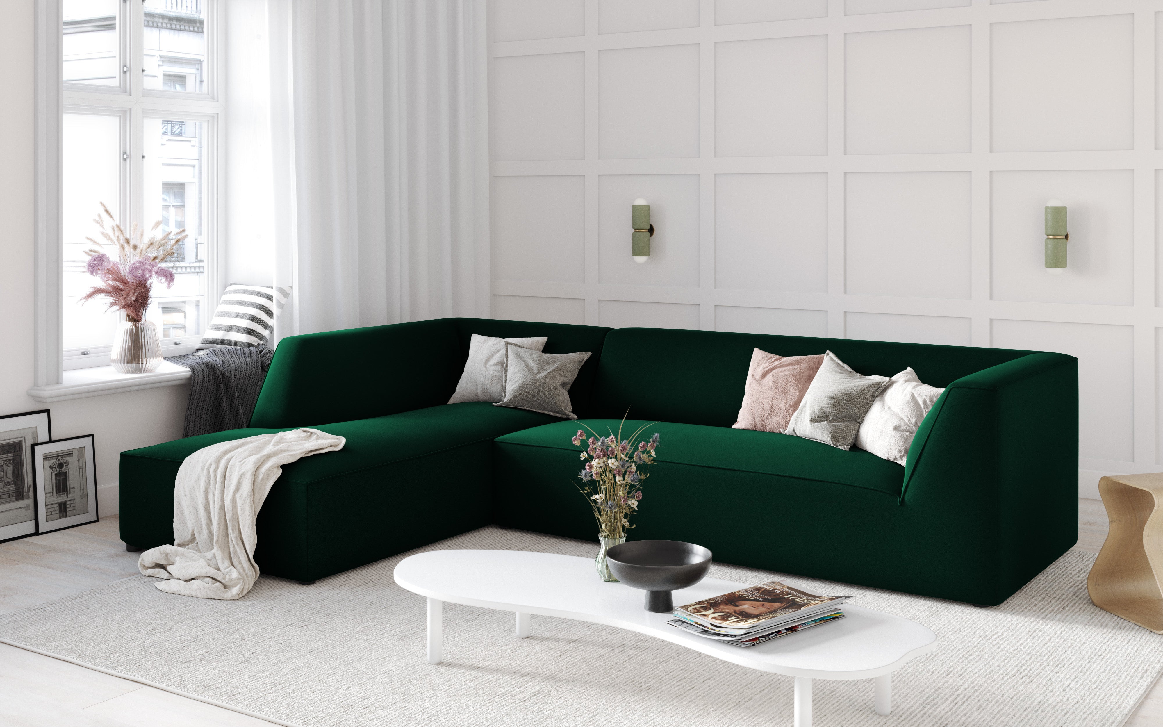 Kutna garnitura Ruby, 4 sjedala, 273x180cm, Materijal: Baršun