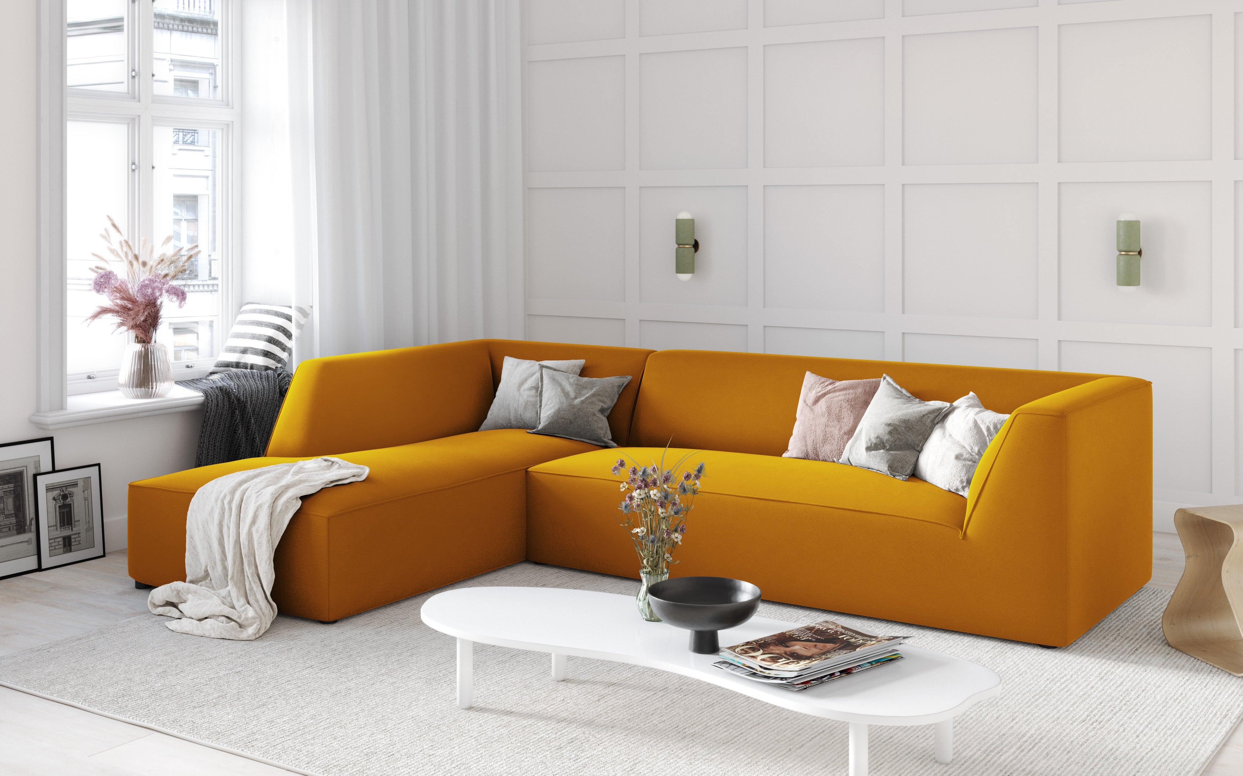 Kutna garnitura Ruby, 4 sjedala, 273x180cm, Materijal: Baršun