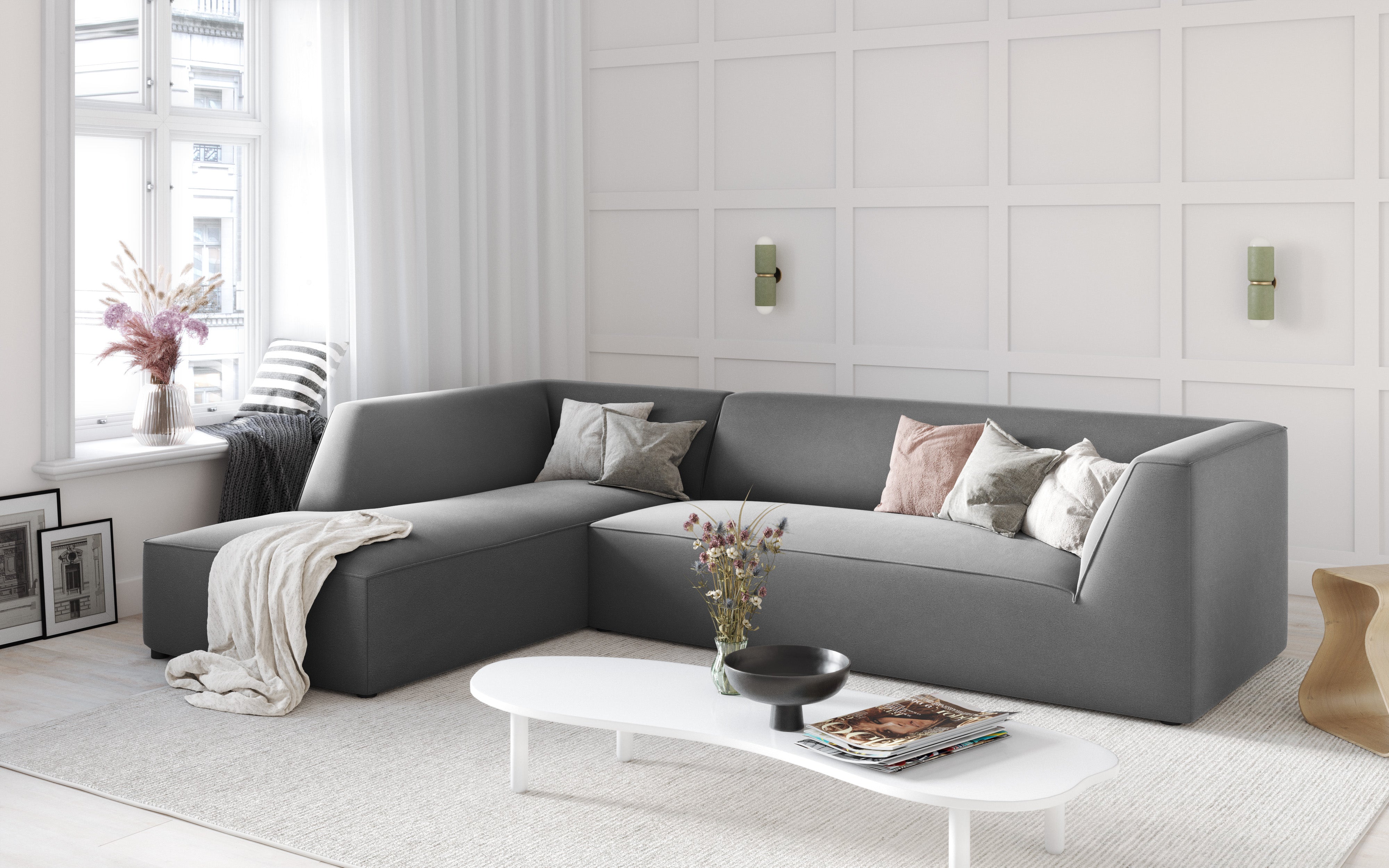 Kutna garnitura Ruby, 4 sjedala, 273x180cm, Materijal: Baršun