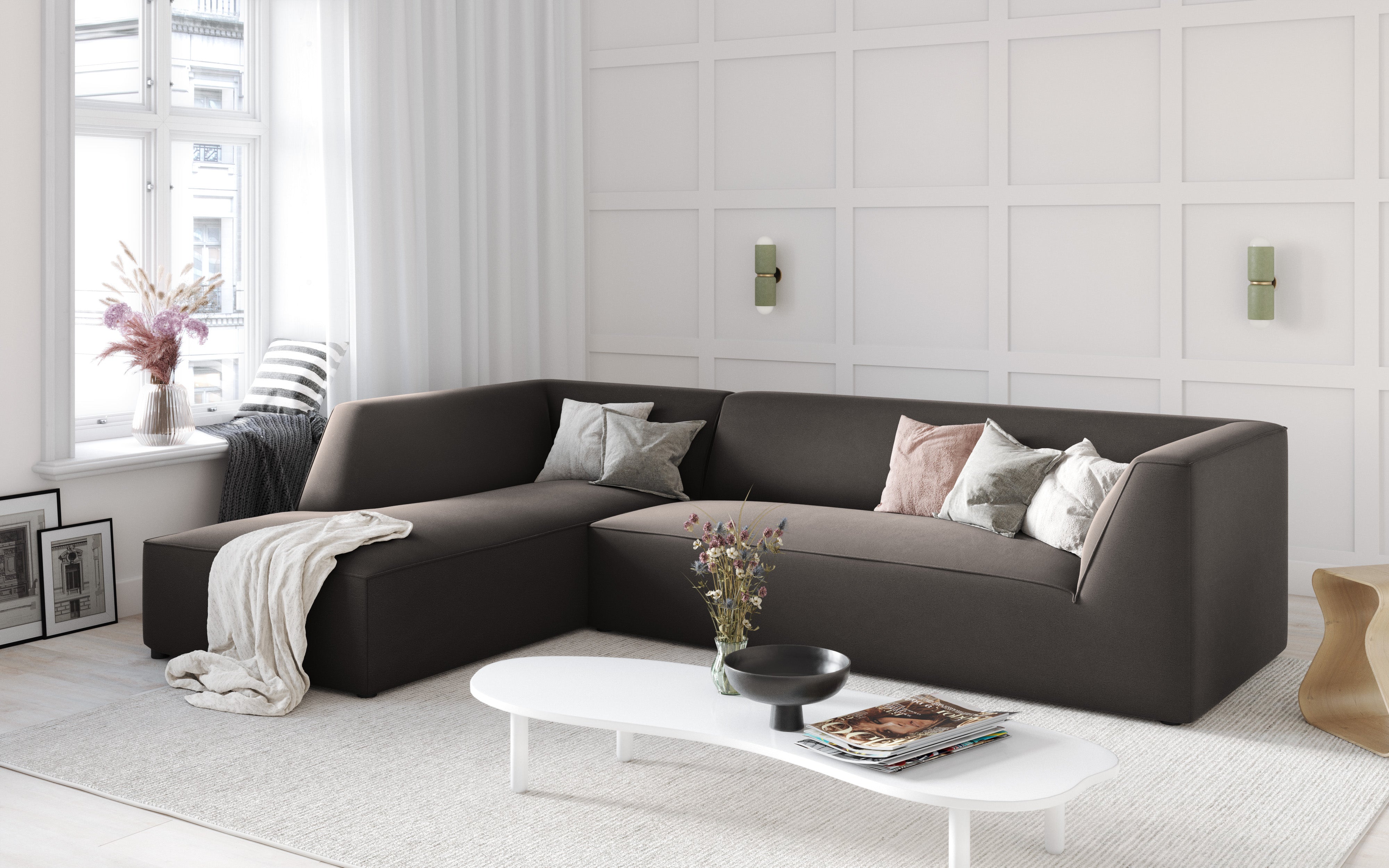 Kutna garnitura Ruby, 4 sjedala, 273x180cm, Materijal: Baršun