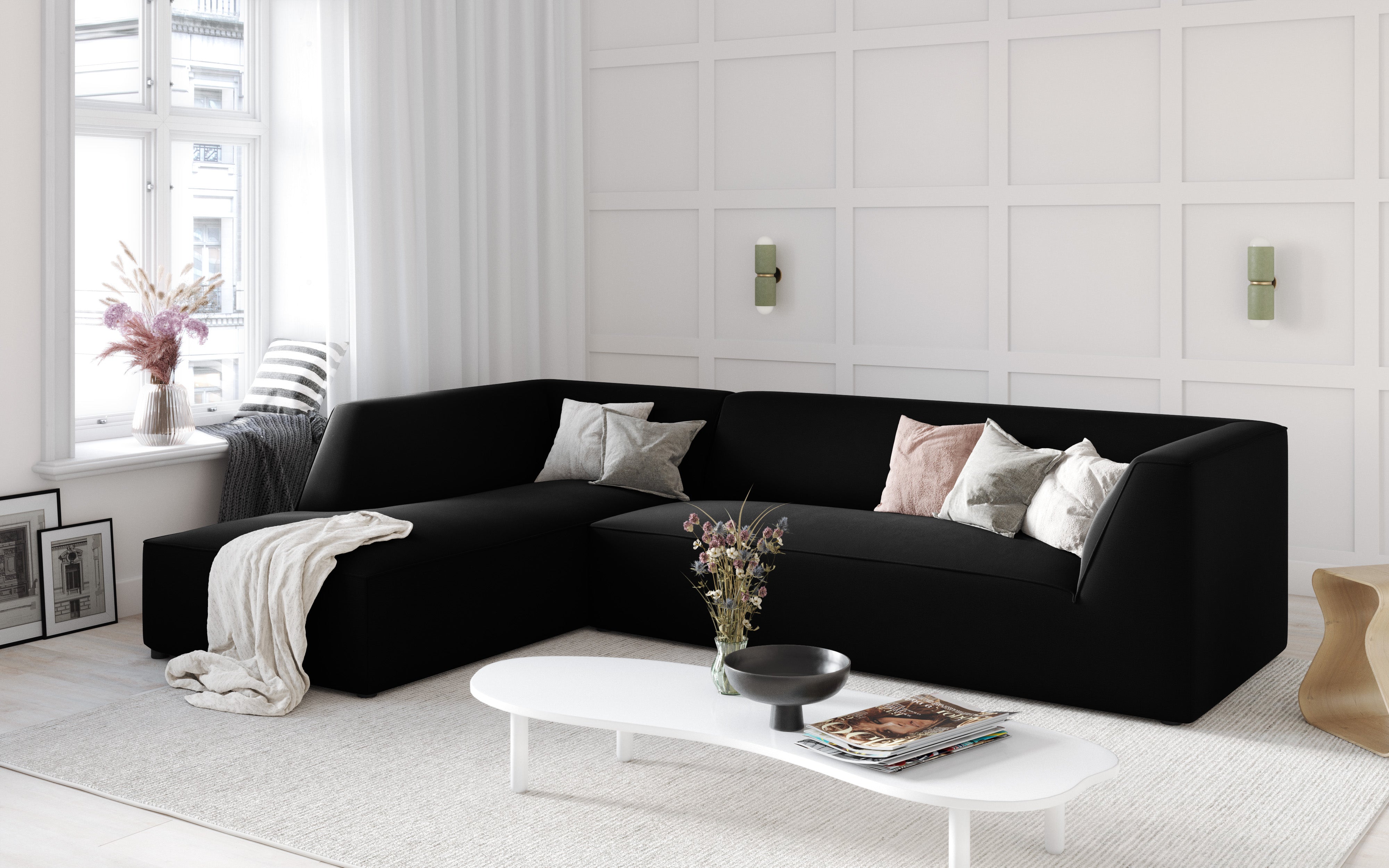 Kutna garnitura Ruby, 4 sjedala, 273x180cm, Materijal: Baršun