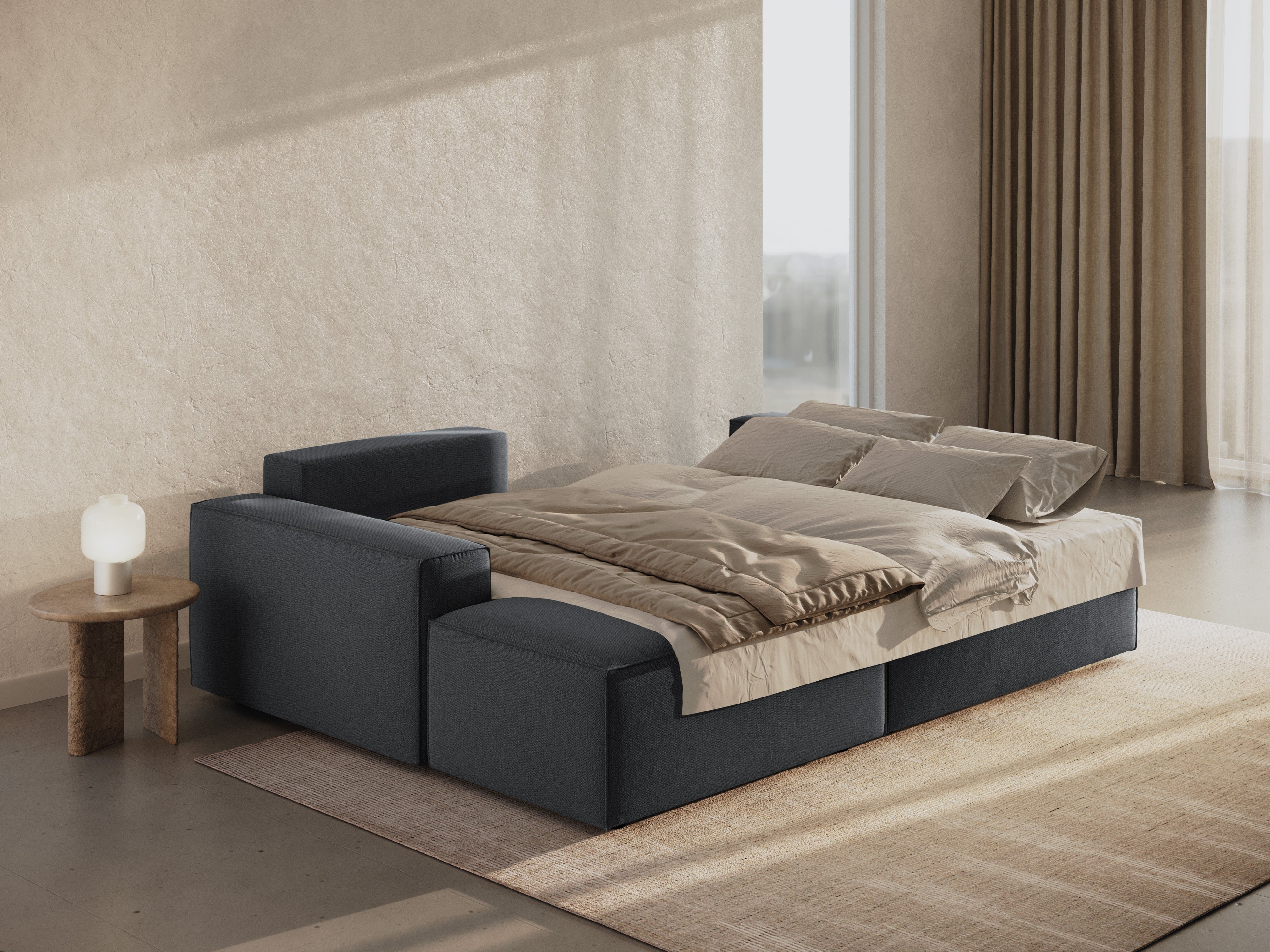 Kutna Garnitura Na Razvlačenje Jodie 246x151cm, Materijal: Strukturirana tkanina