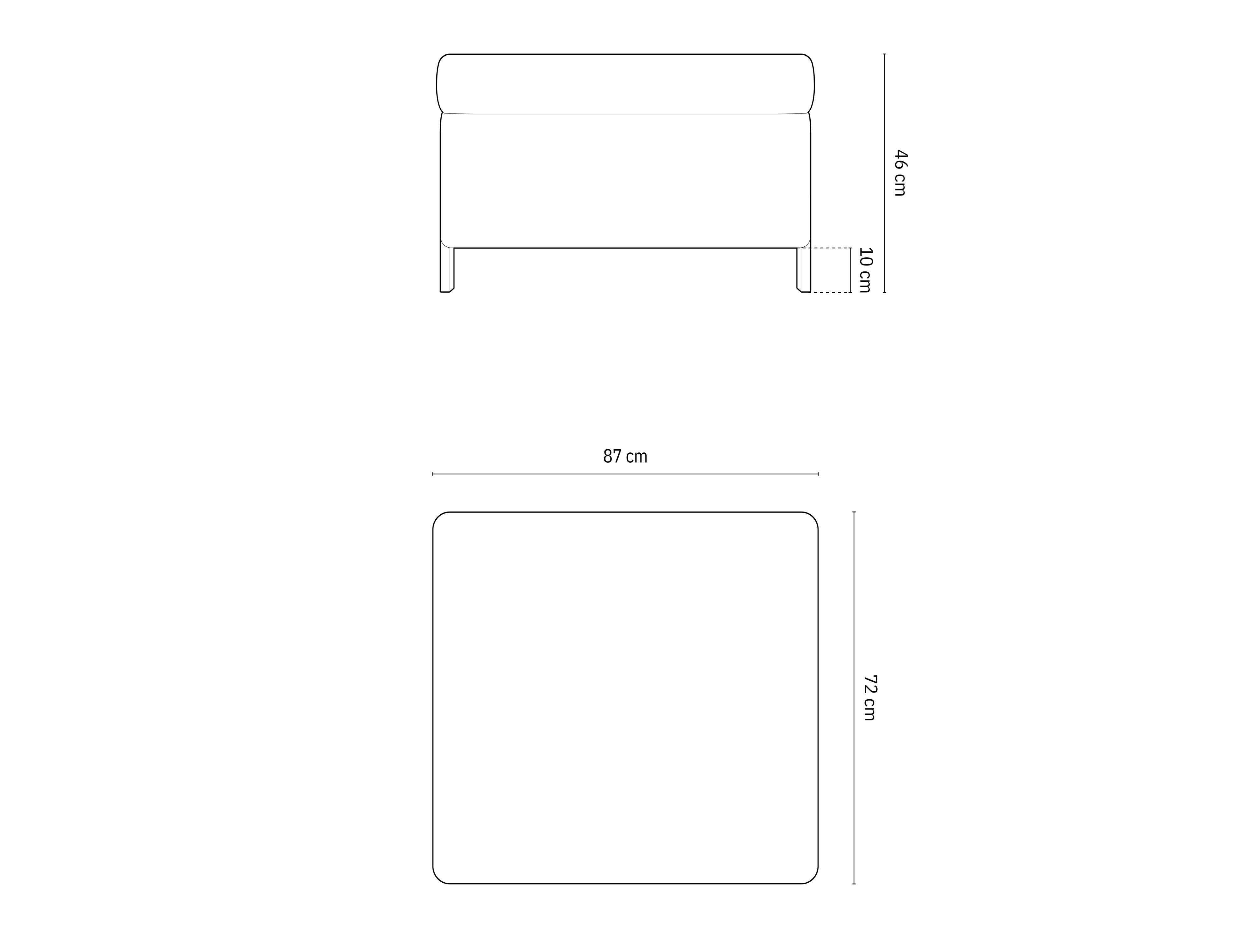 Tabure Gloria, 87x72cm, Materijal: Strukturirana tkanina
