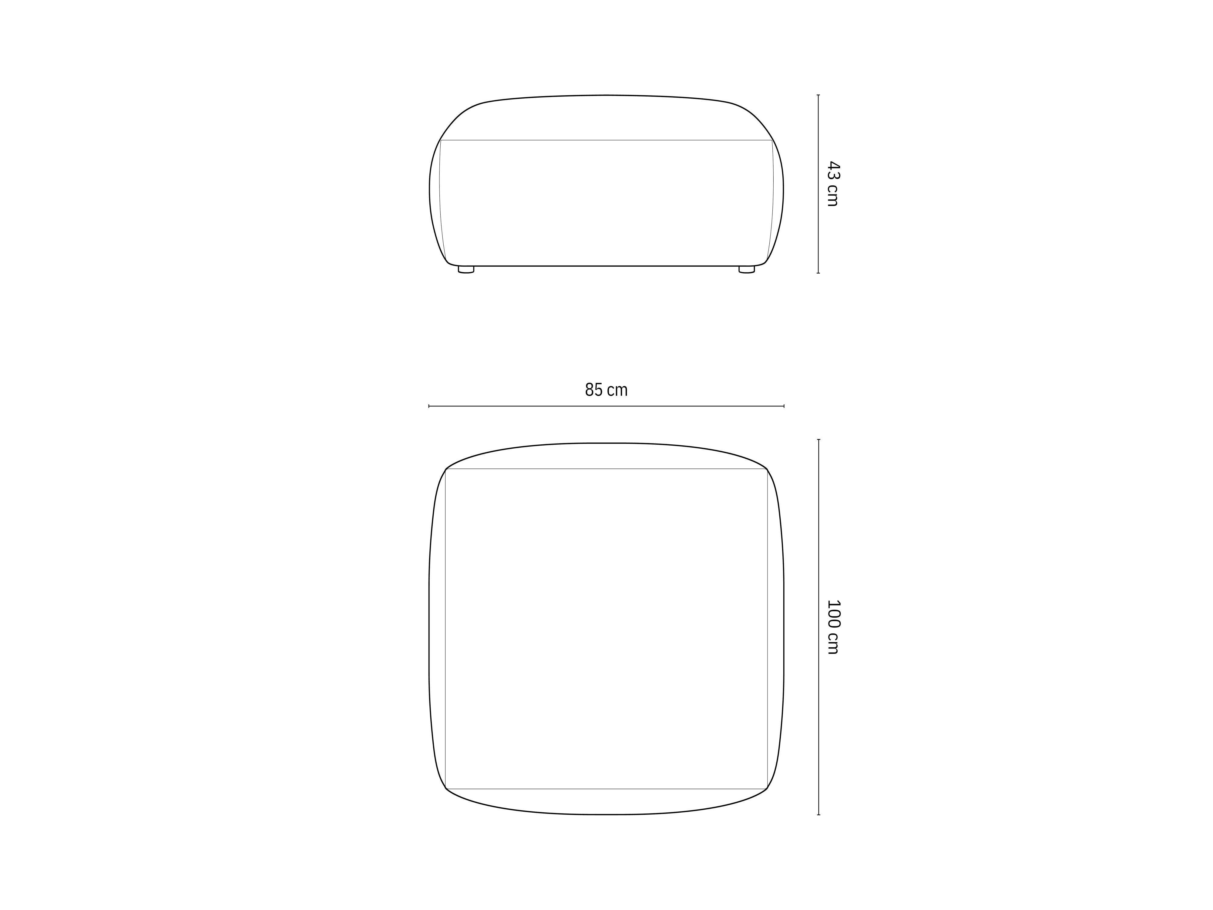 Tabure Chris 85x100cm, Materijal: Baršun