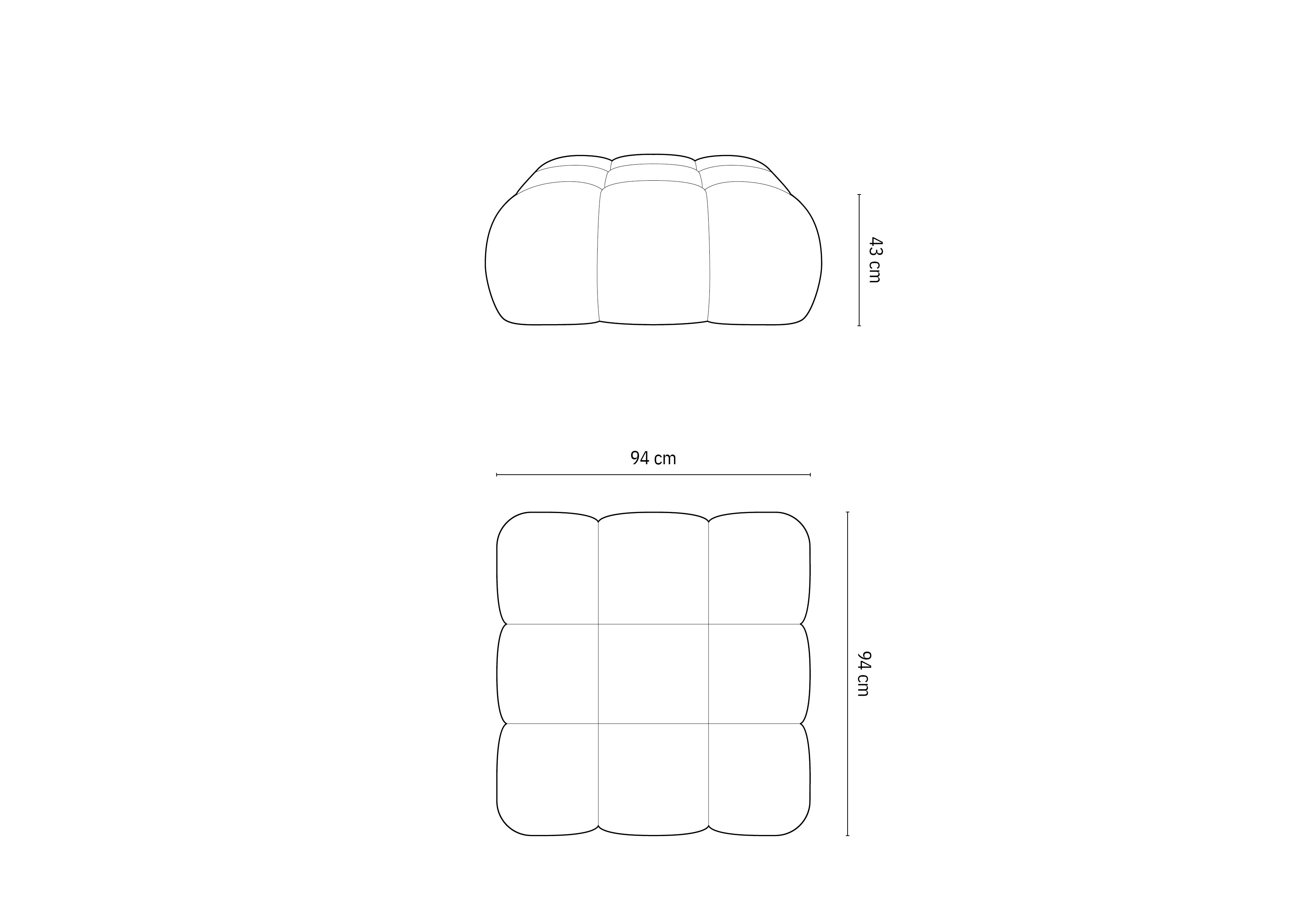Bellis Tabure 94x94cm, Materijal: Boucle