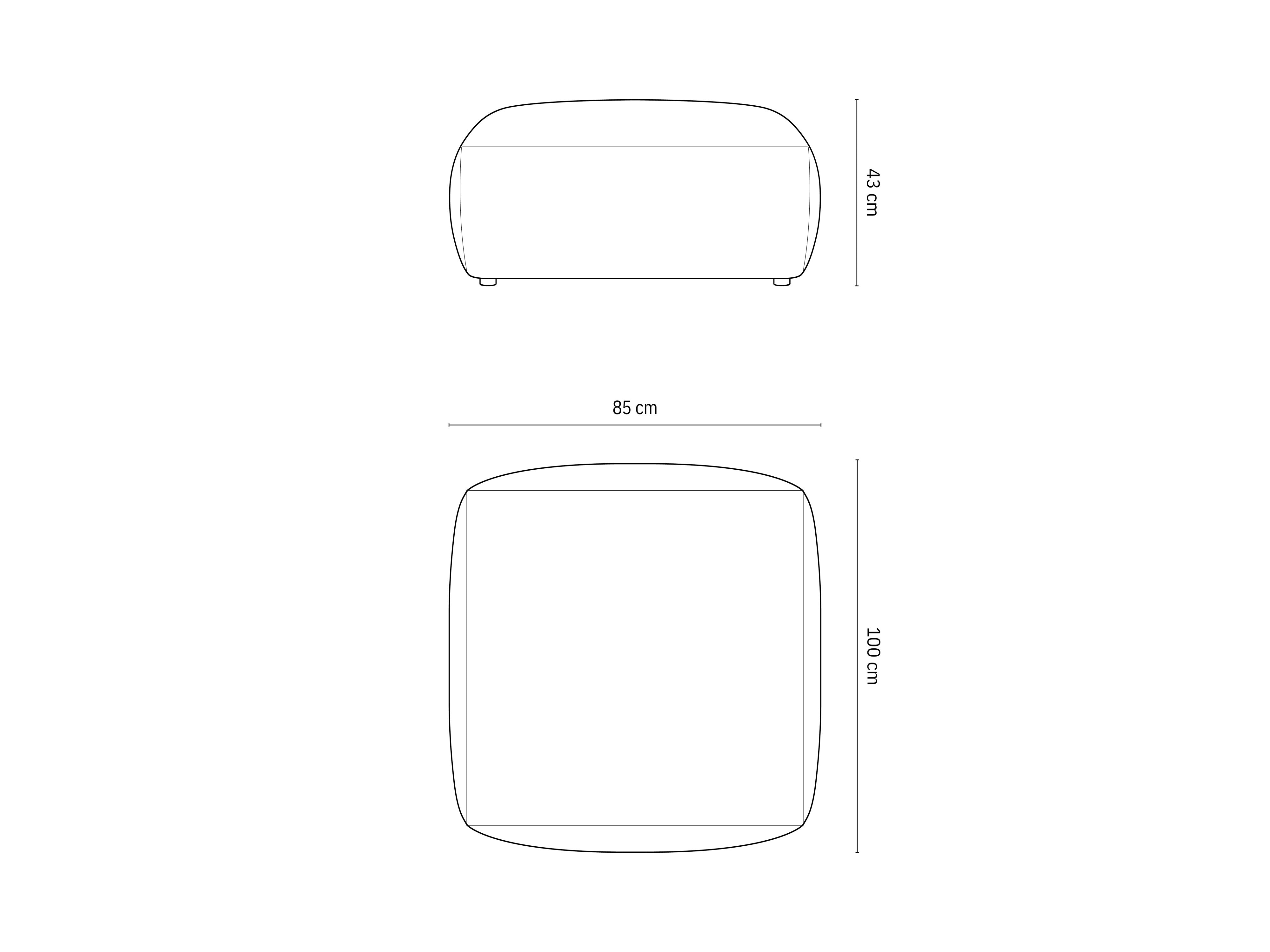 Tabure Chris 85x100cm, Materijal: Strukturirana tkanina