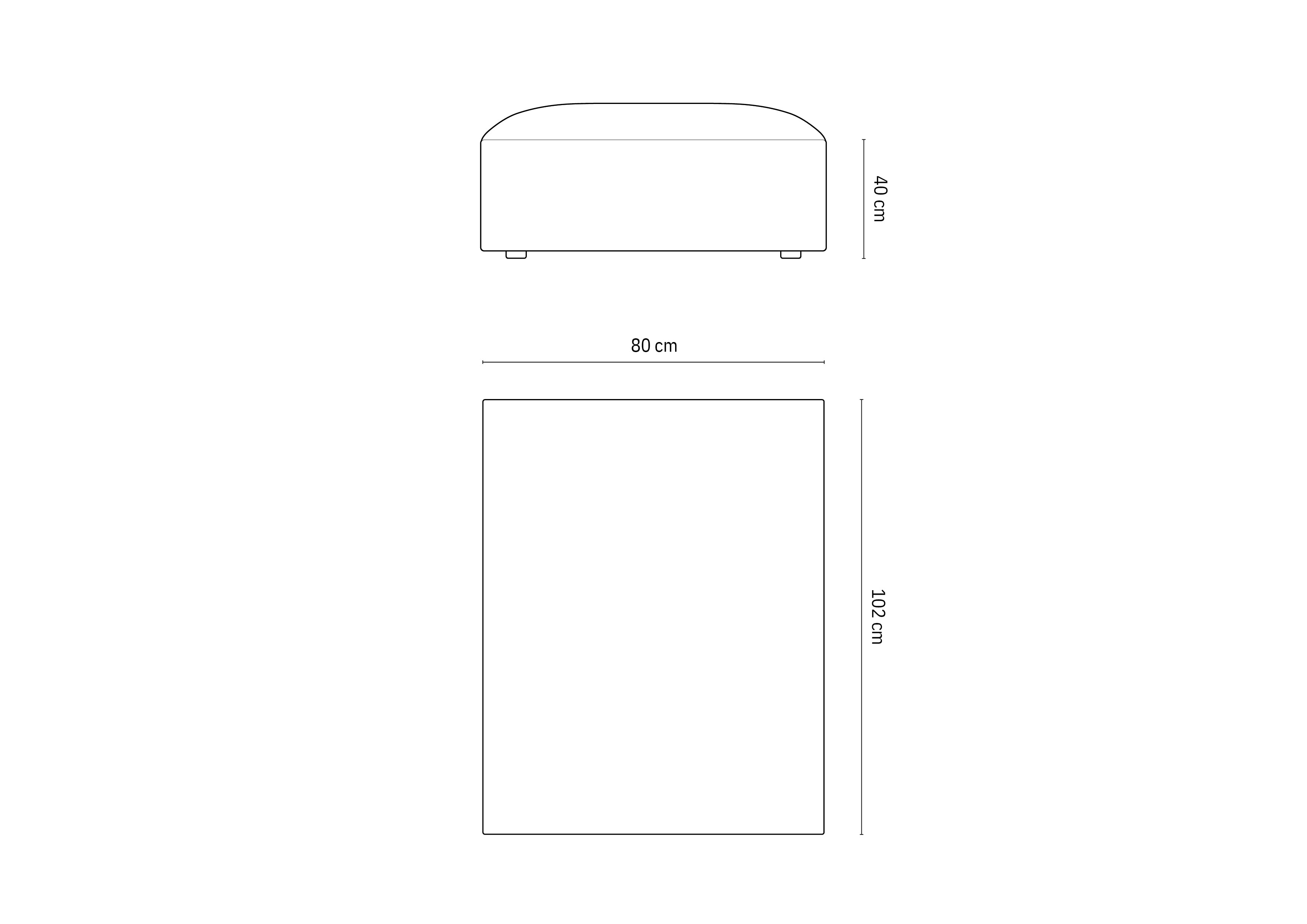 Tabure Jodie 102x80cm, Materijal: Baršun