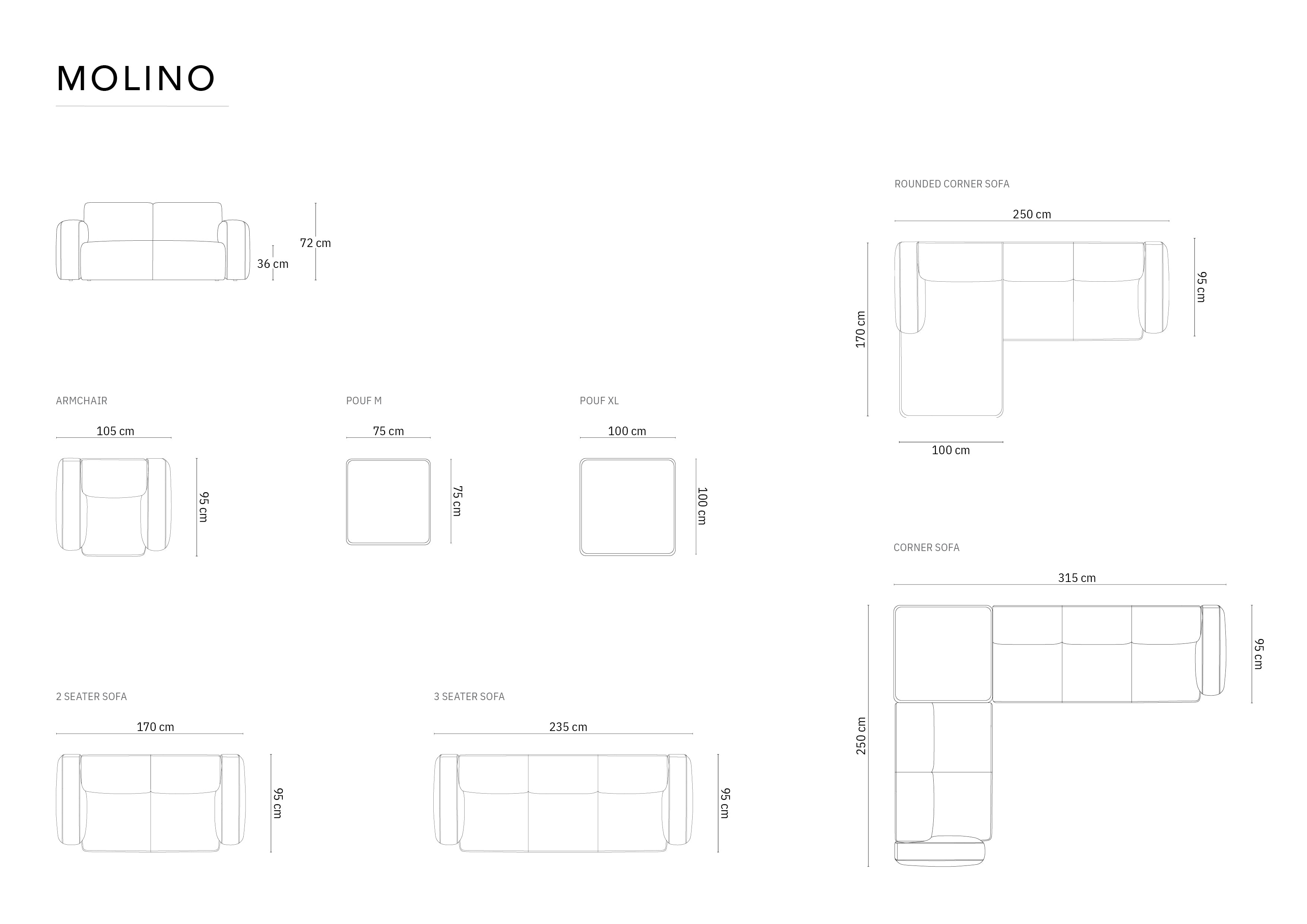 Molino tabure 100x100cm, Materijal: Boucle
