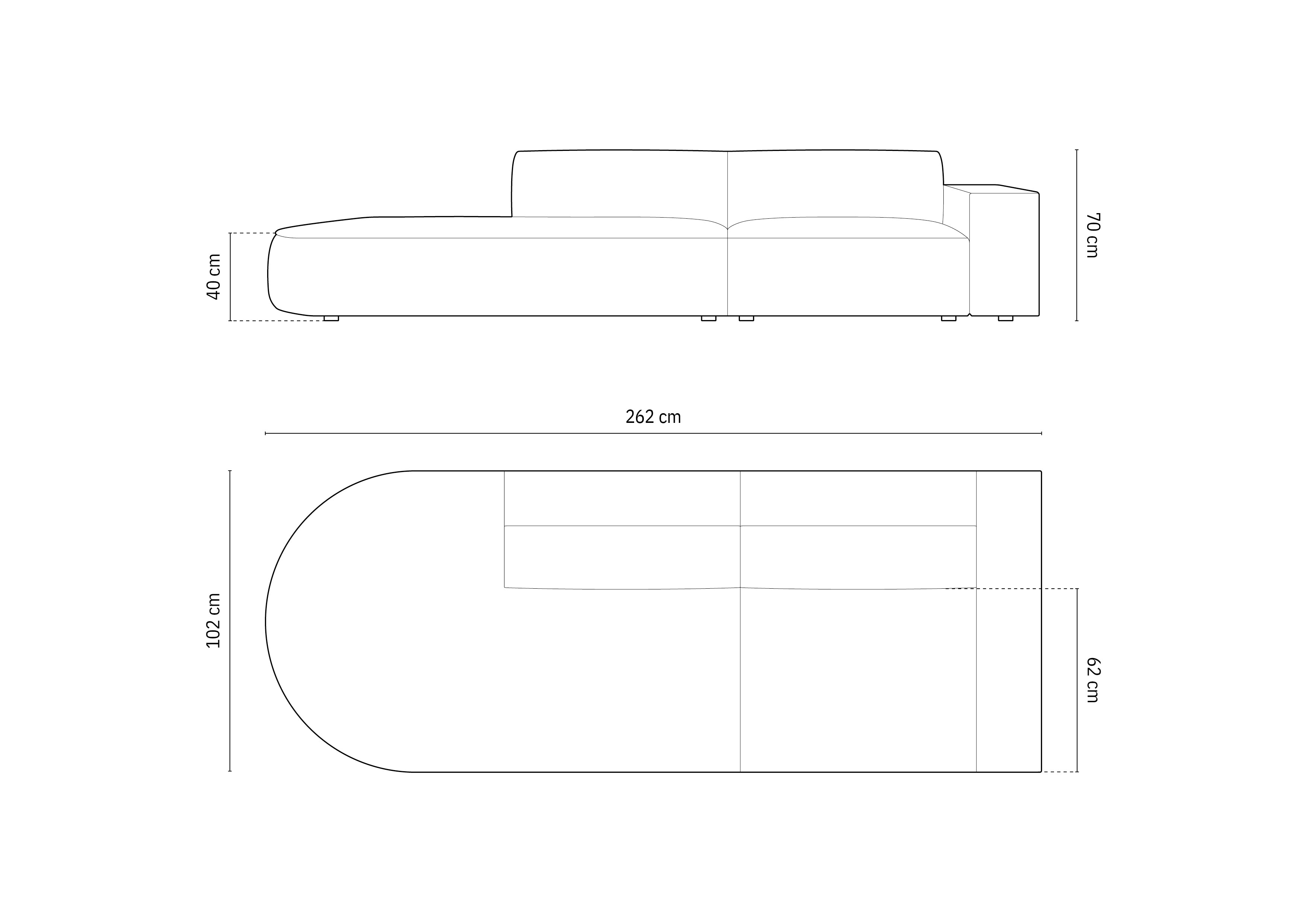 Sofa Jodie 262x102cm, Materijal: Baršun