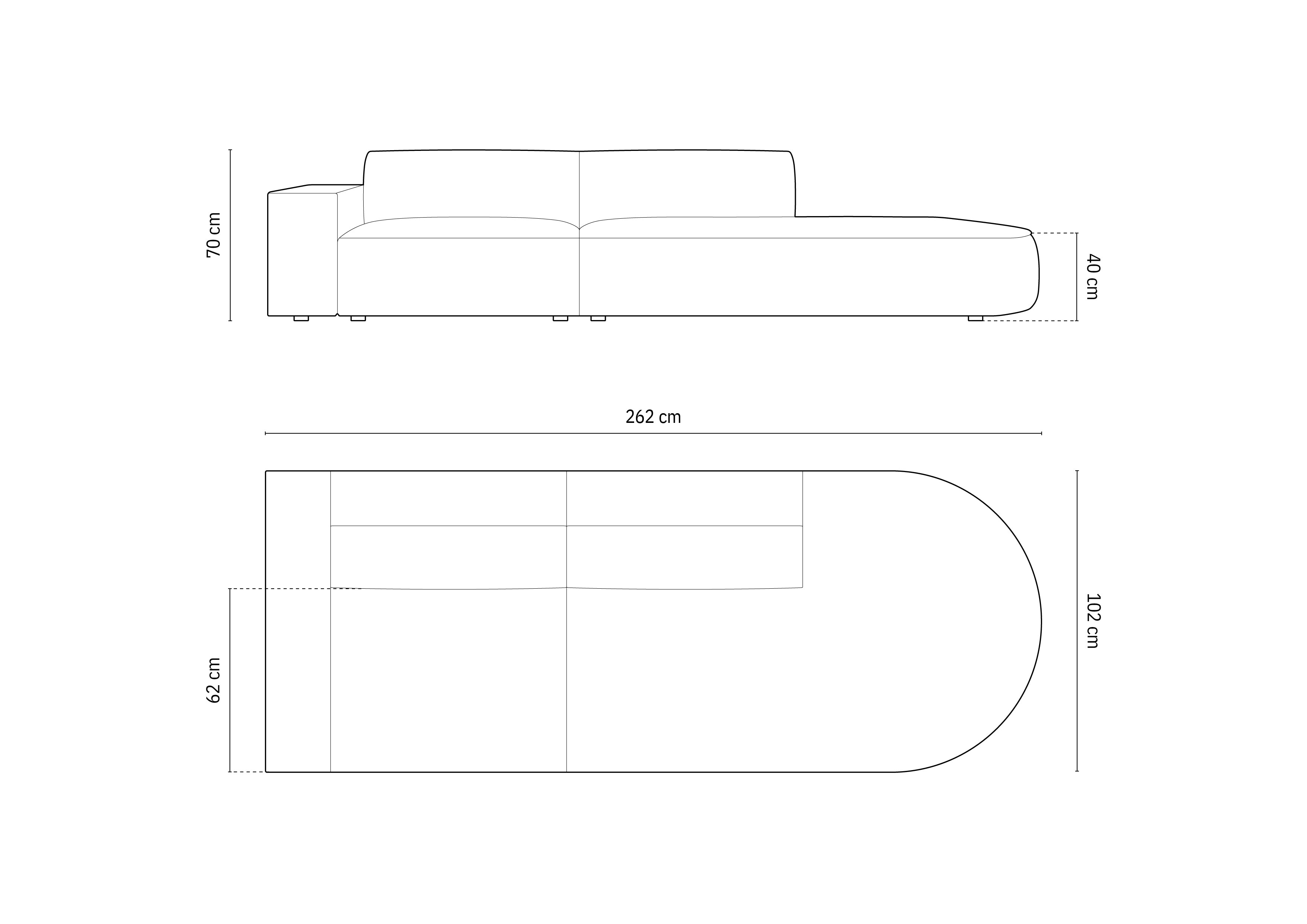Sofa Jodie 262x102cm, Materijal: Baršun