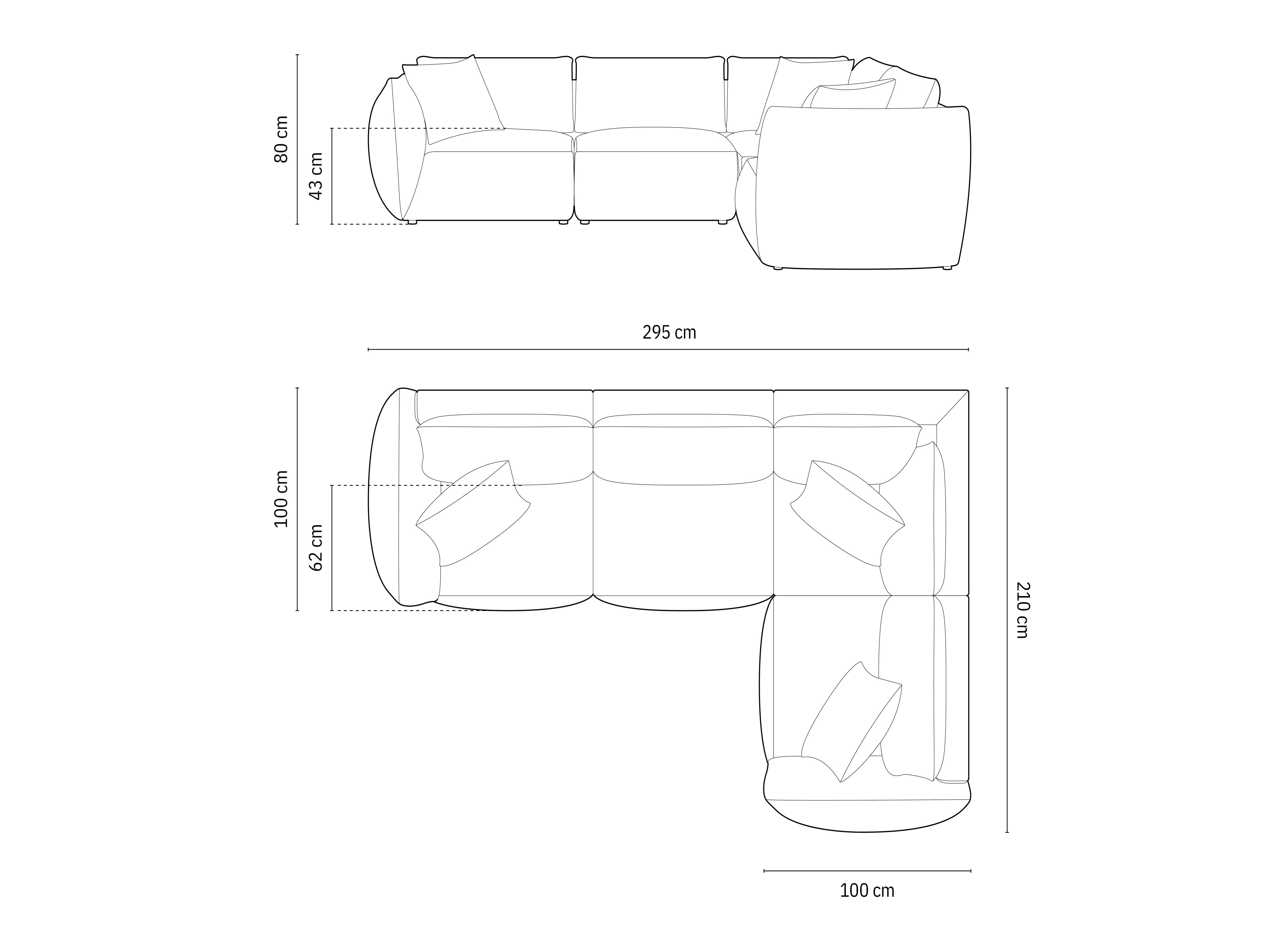 Kutna garnitura Chris 295x210cm, Materijal: Baršun