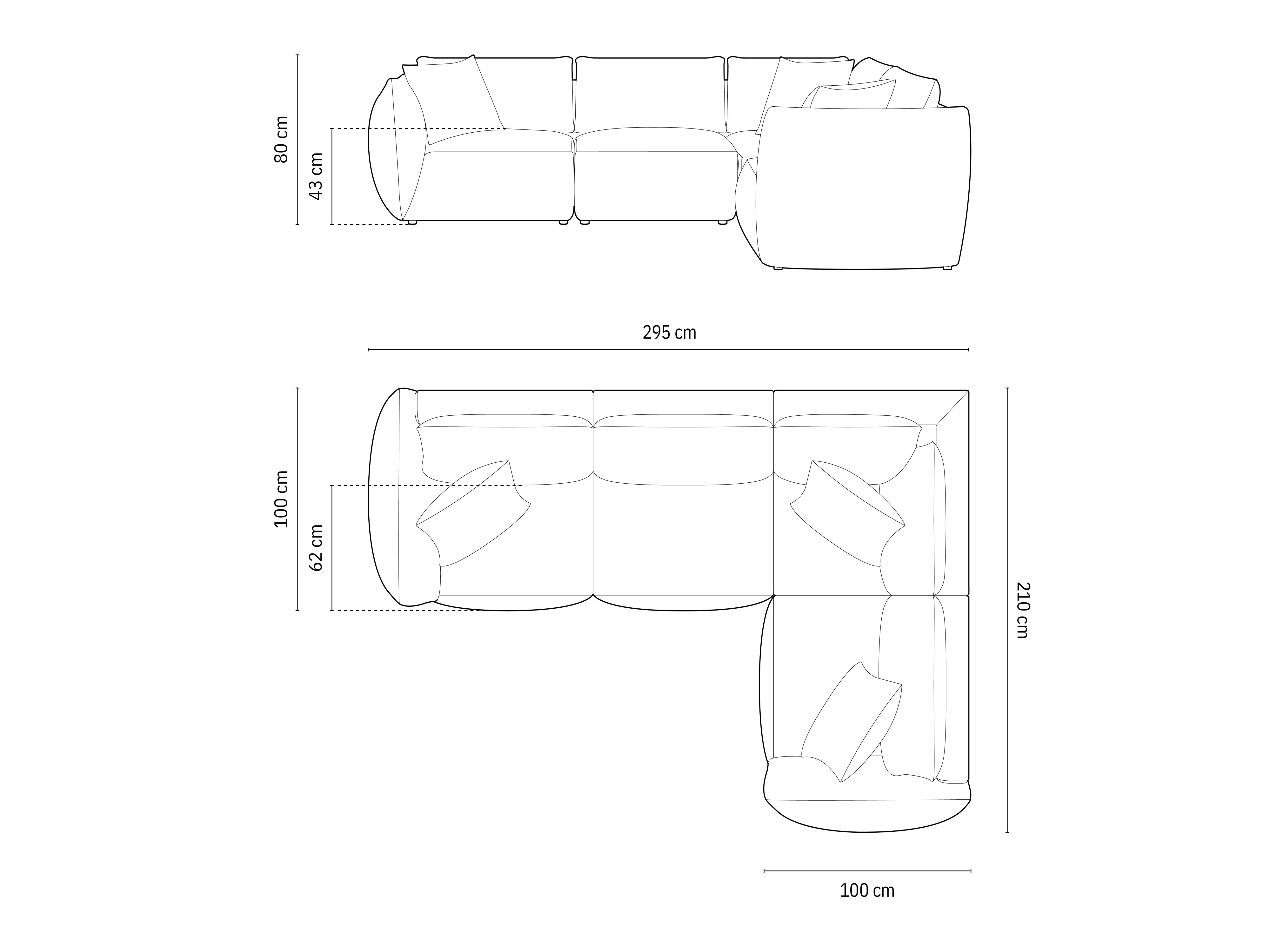 Kutna garnitura Chris 295x210cm, Materijal: Strukturirana tkanina