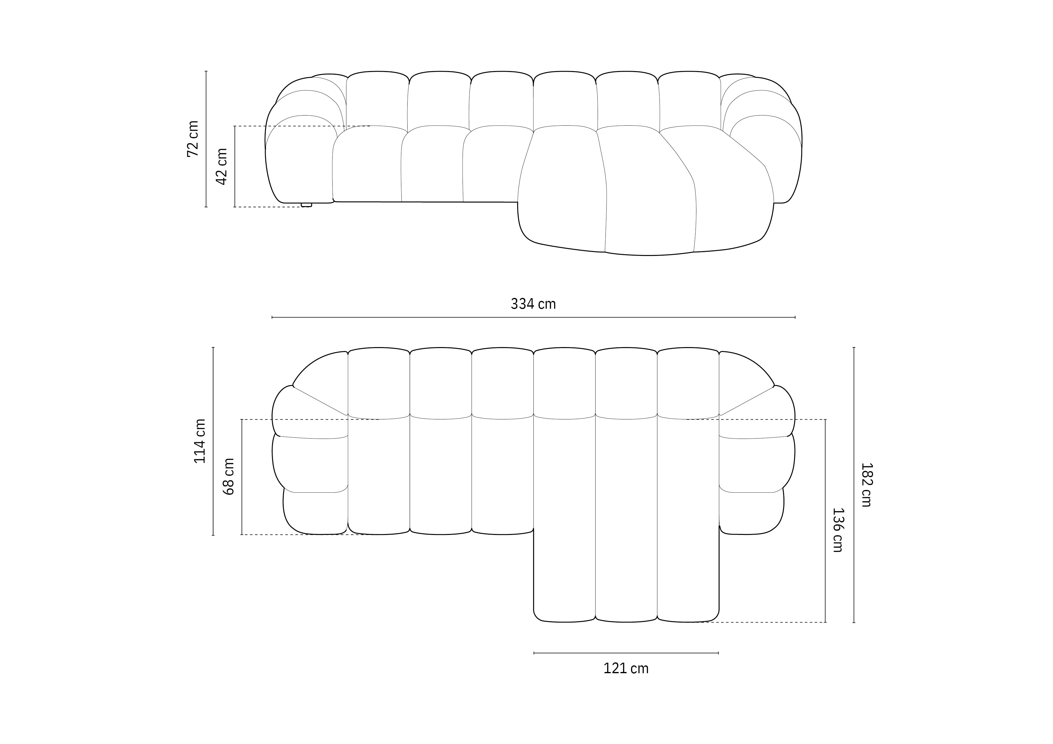Kutna garnitura Diana 334x182cm, Materijal: Baršun