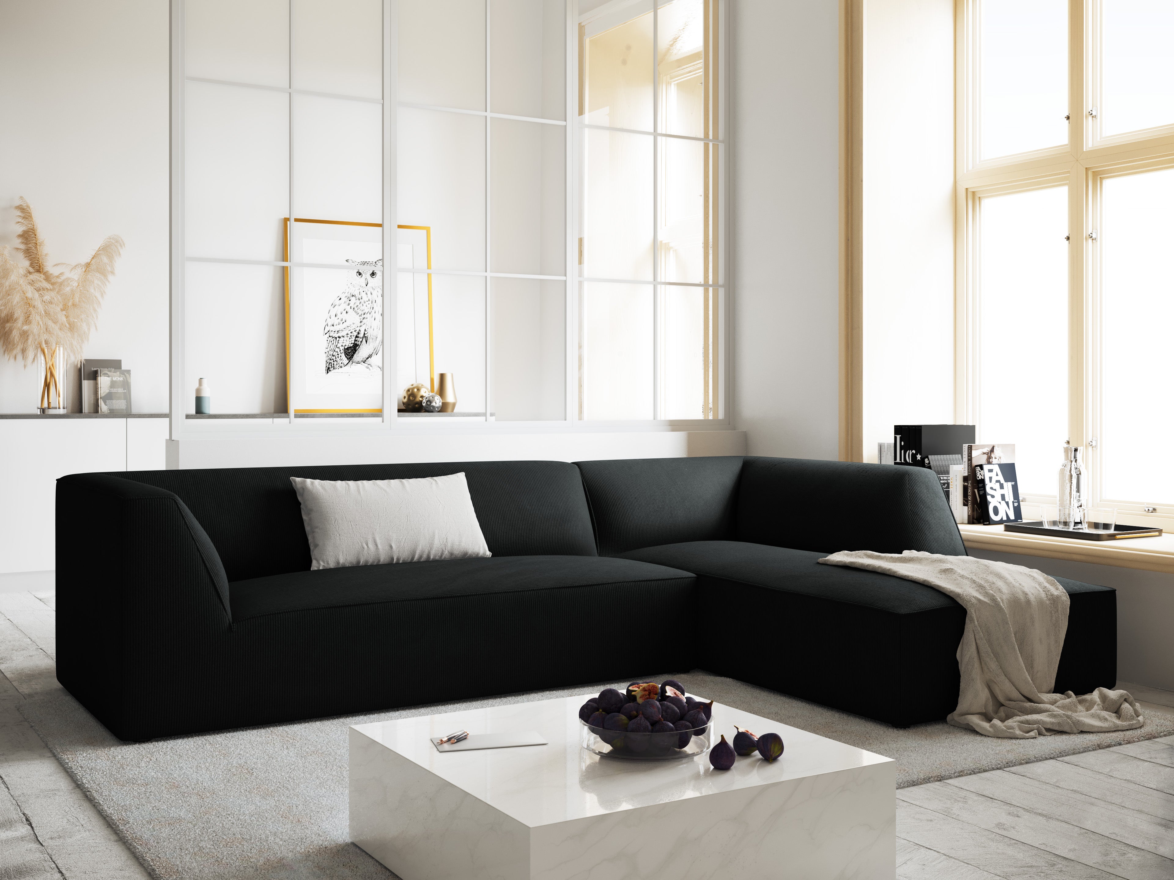 Kutna garnitura Ruby, 4 sjedala, 273x180cm, Materijal: Rebrasta tkanina