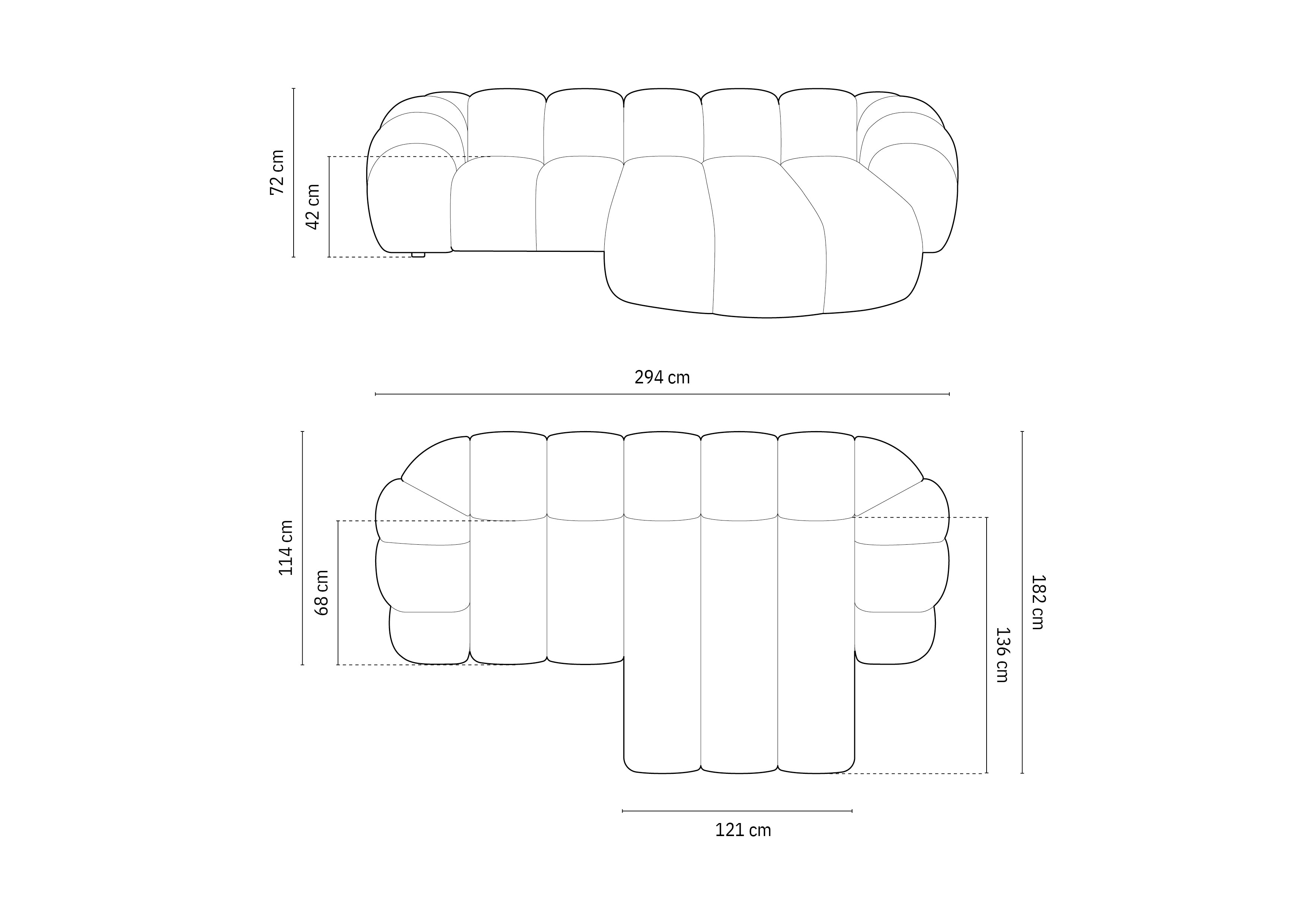 Kutna garnitura Diana 294x182cm, Materijal: Velur