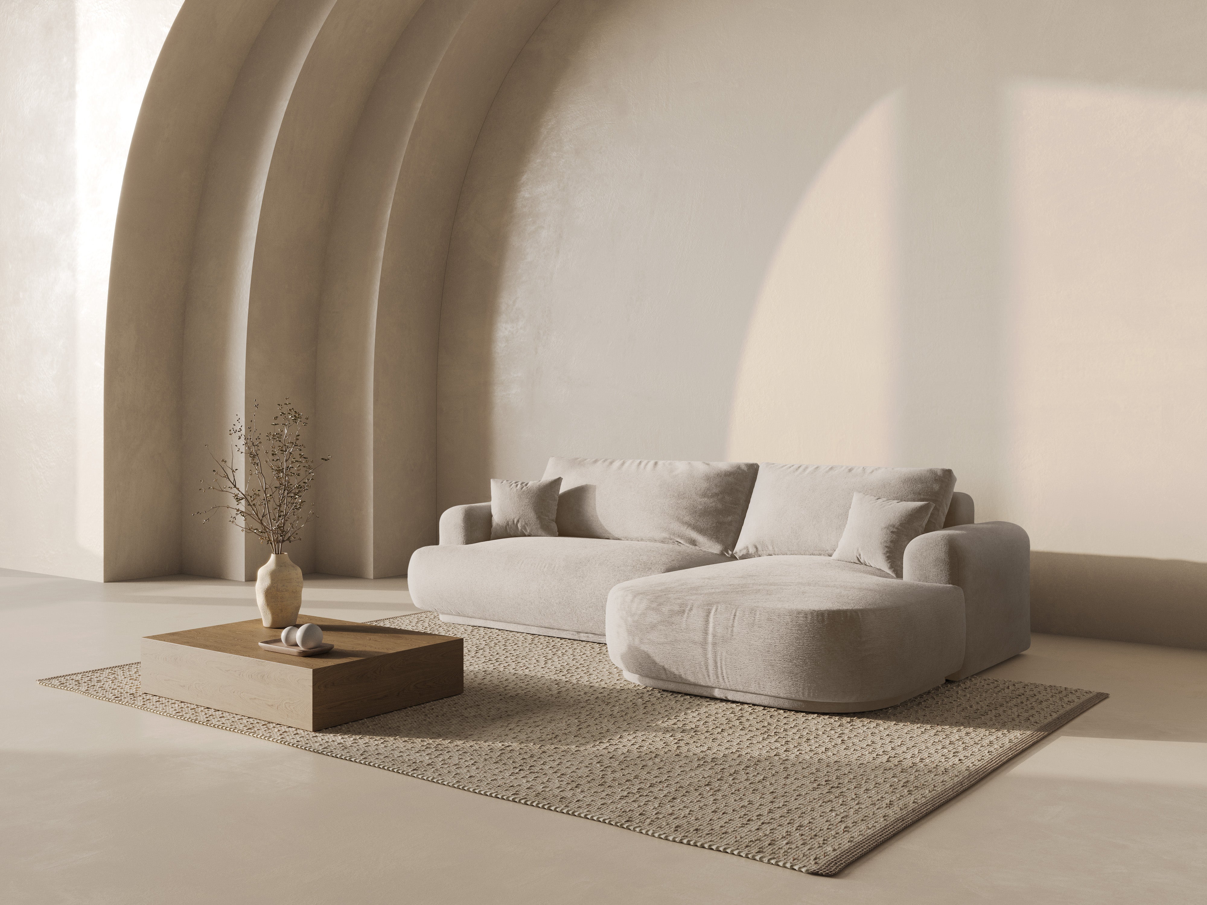 Kutna garnitura Ella 271x174cm, Materijal: Strukturirana tkanina