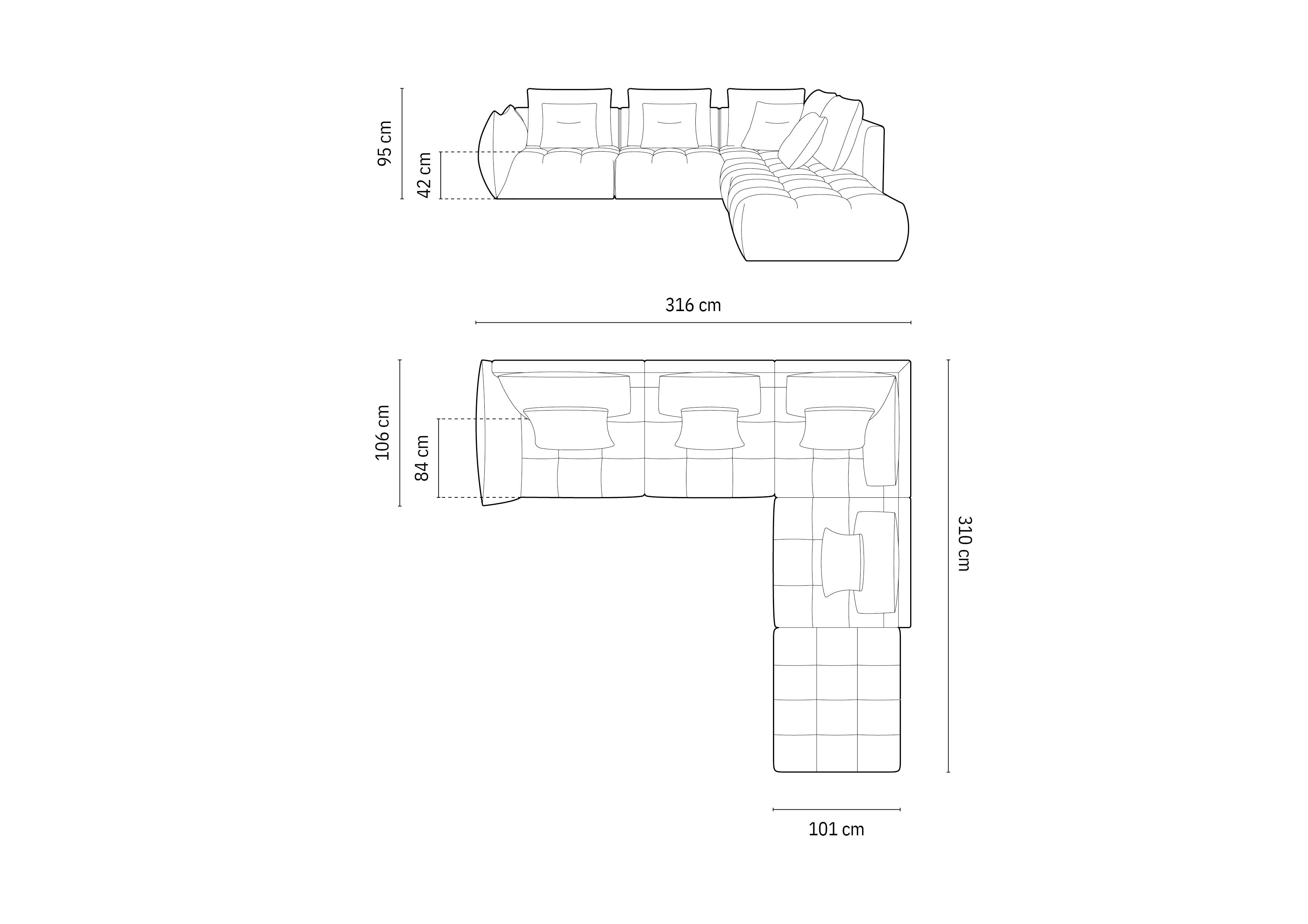 Bloom kutna garnitura, 316x310 cm, Materijal: Baršun