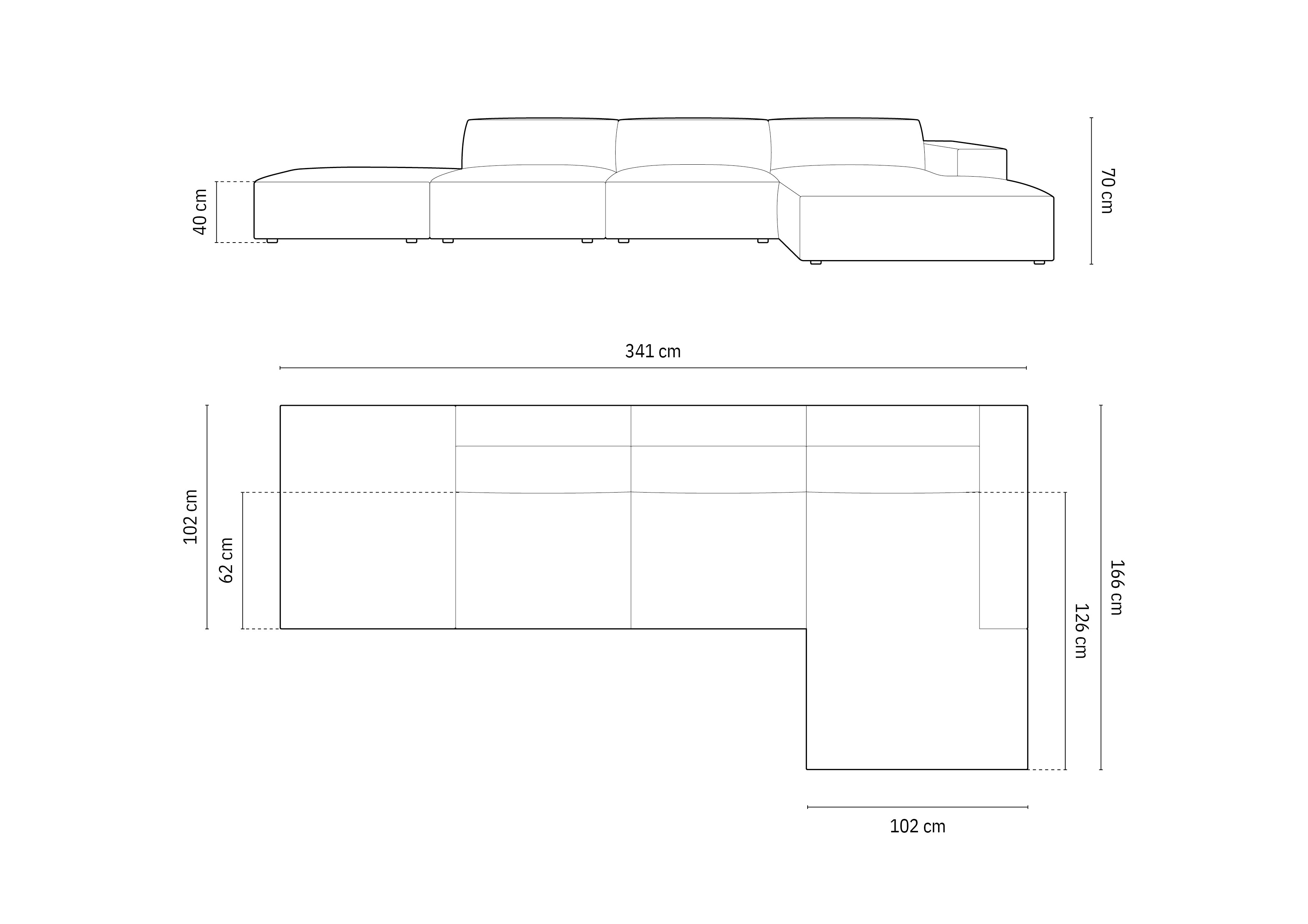 Kutna garnitura Jodie 341x166cm, Materijal: Baršun