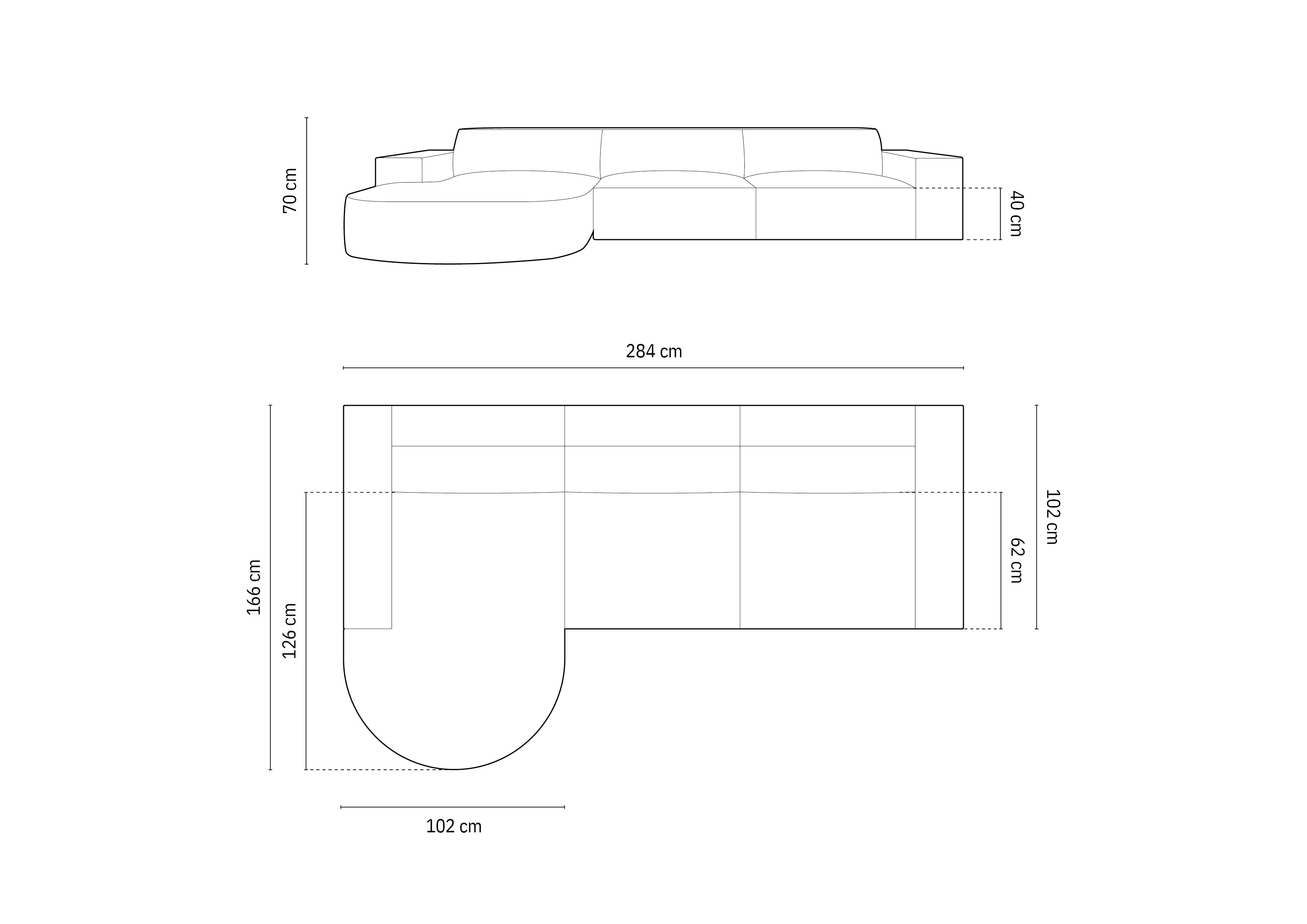 Kutna garnitura Jodie 284x166cm, Materijal: Baršun