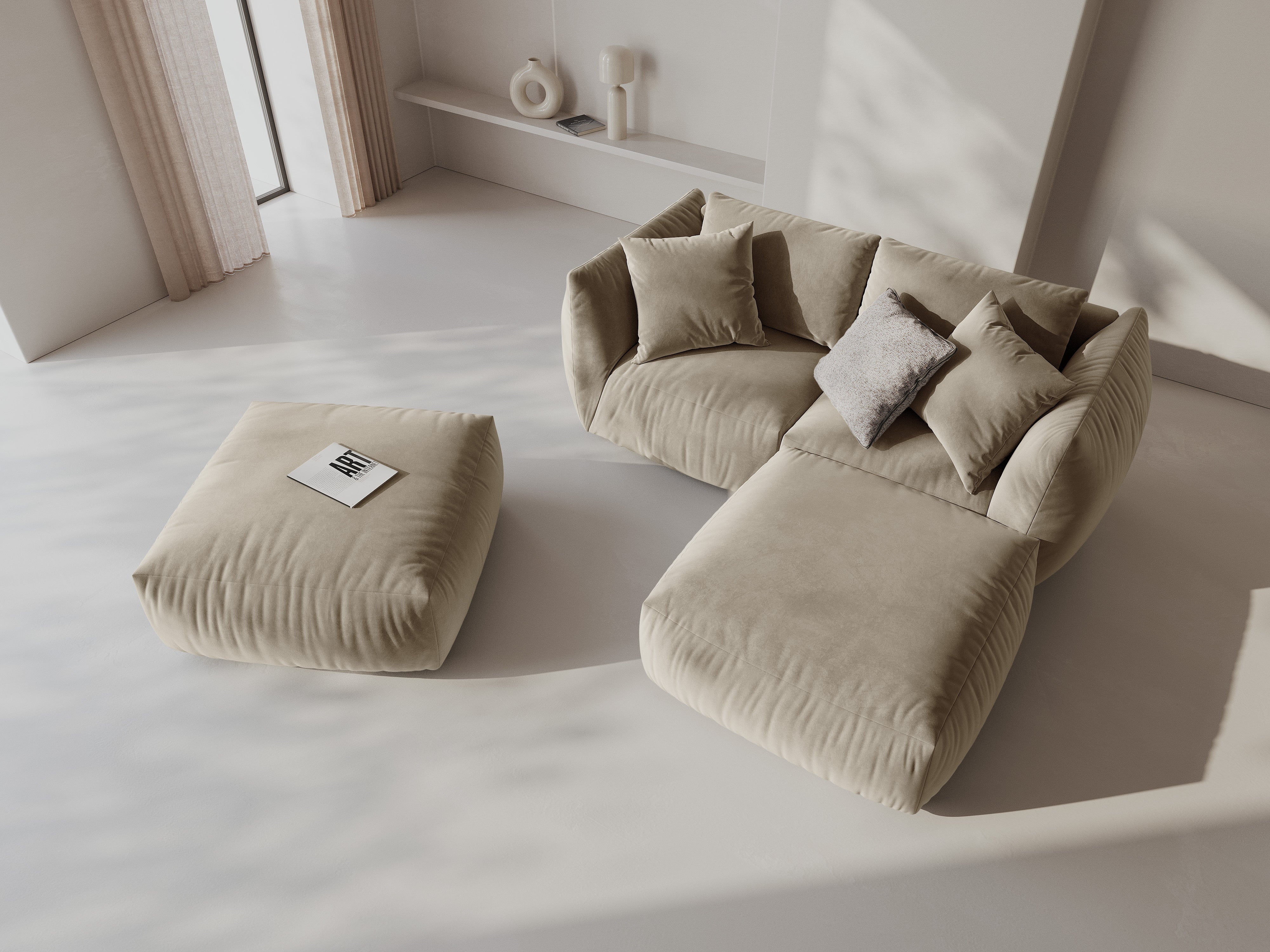 Modularna kutna garnitura Chris 220x200cm, Materijal: Baršun